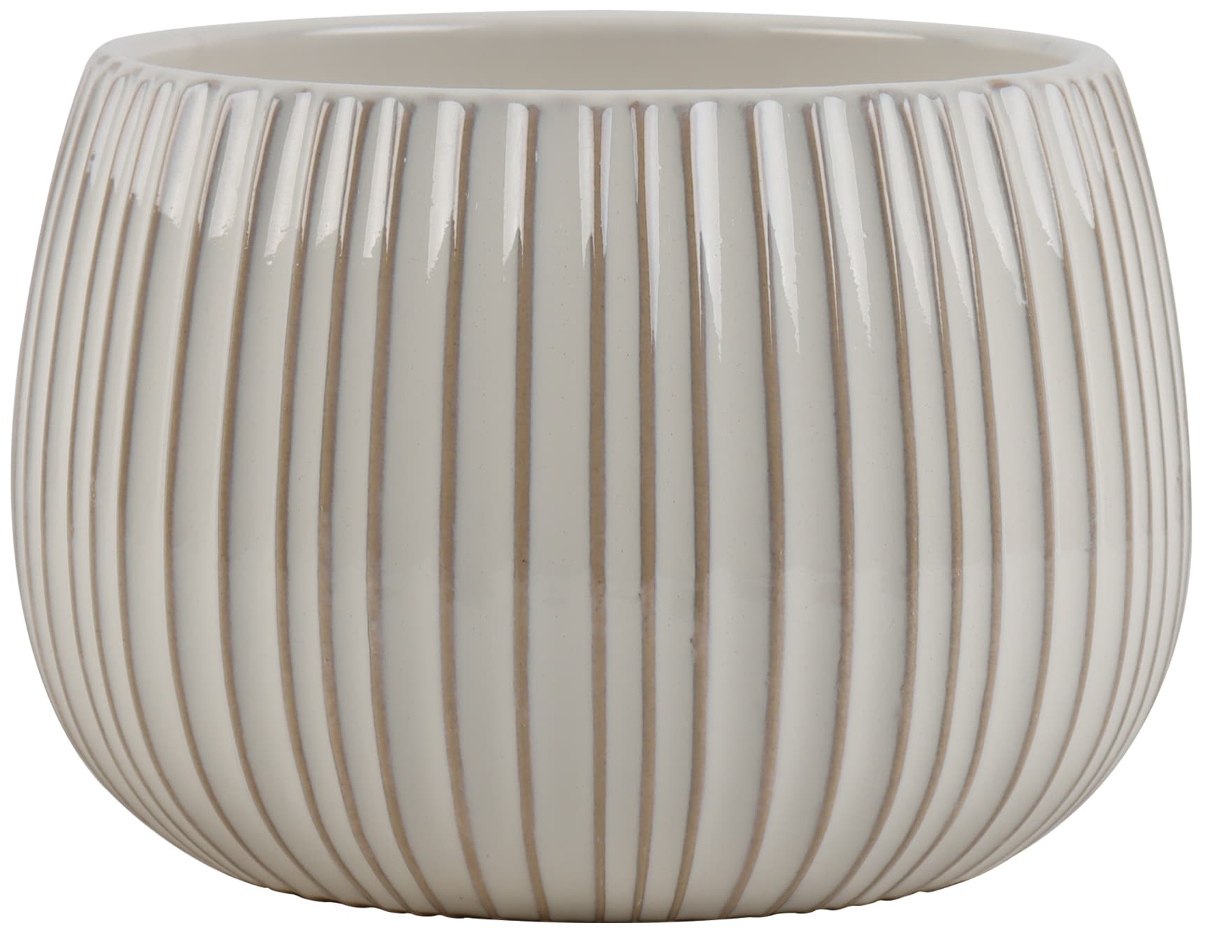 allen + roth CR01307N-10W Round 9.96-in W x 6.77-in H x 9.96-in D White Ceramic Indoor Planter