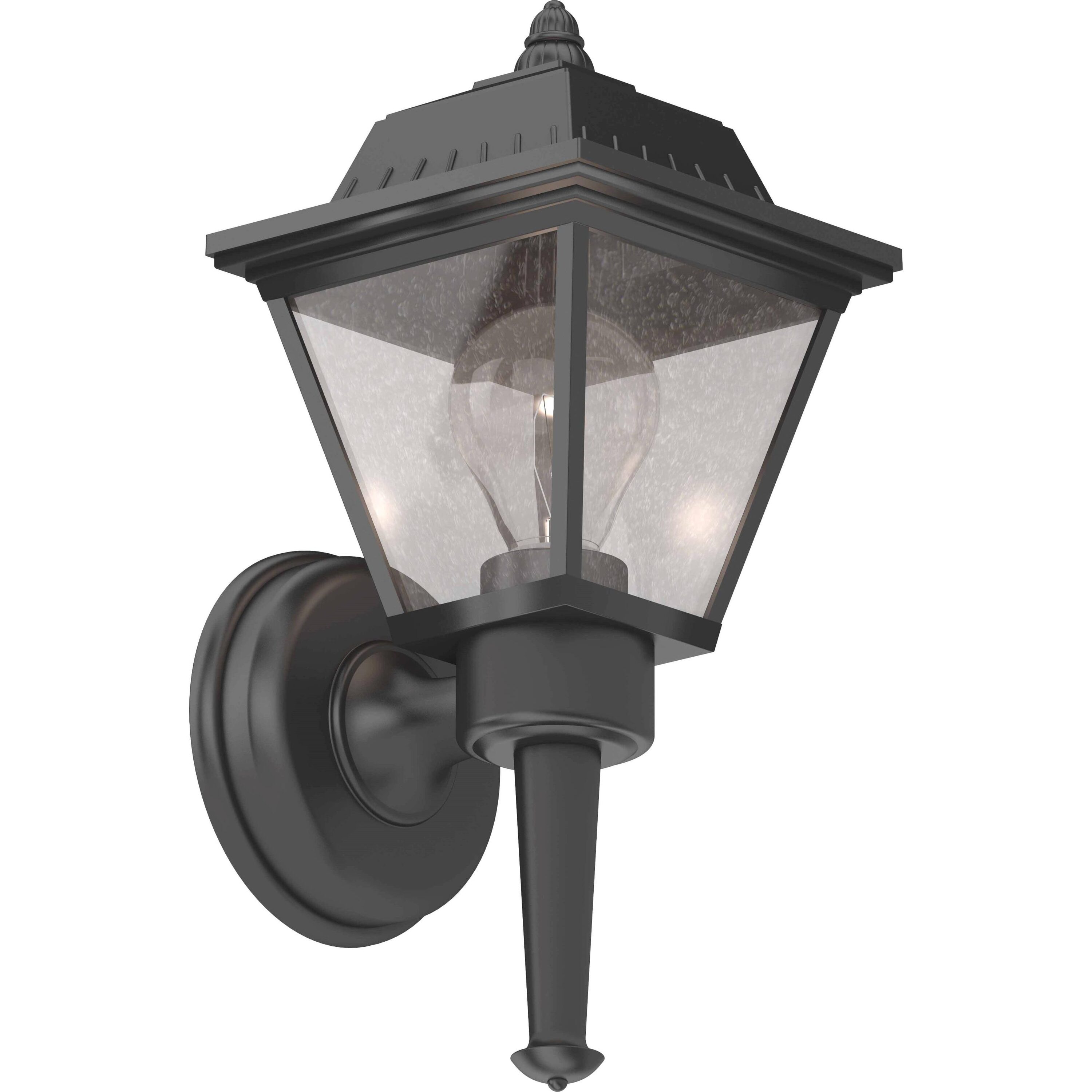 Volume Lighting V8521-5 1 -Light 13.75-in H Black Hardwired Outdoor Wall Light