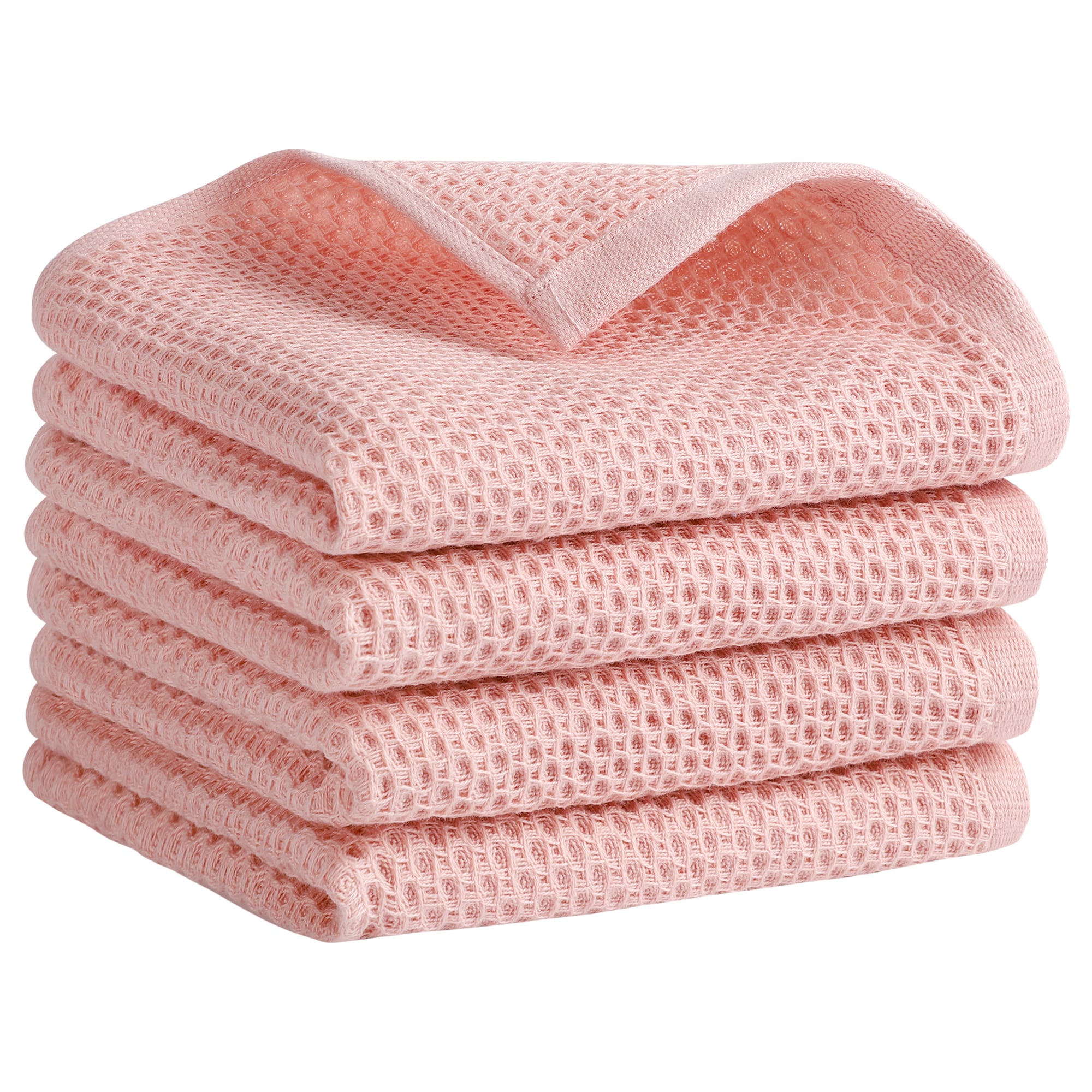 Unique Bargains Cotton Hand Towel Set Solid Waffle Hand Towels Soft ...