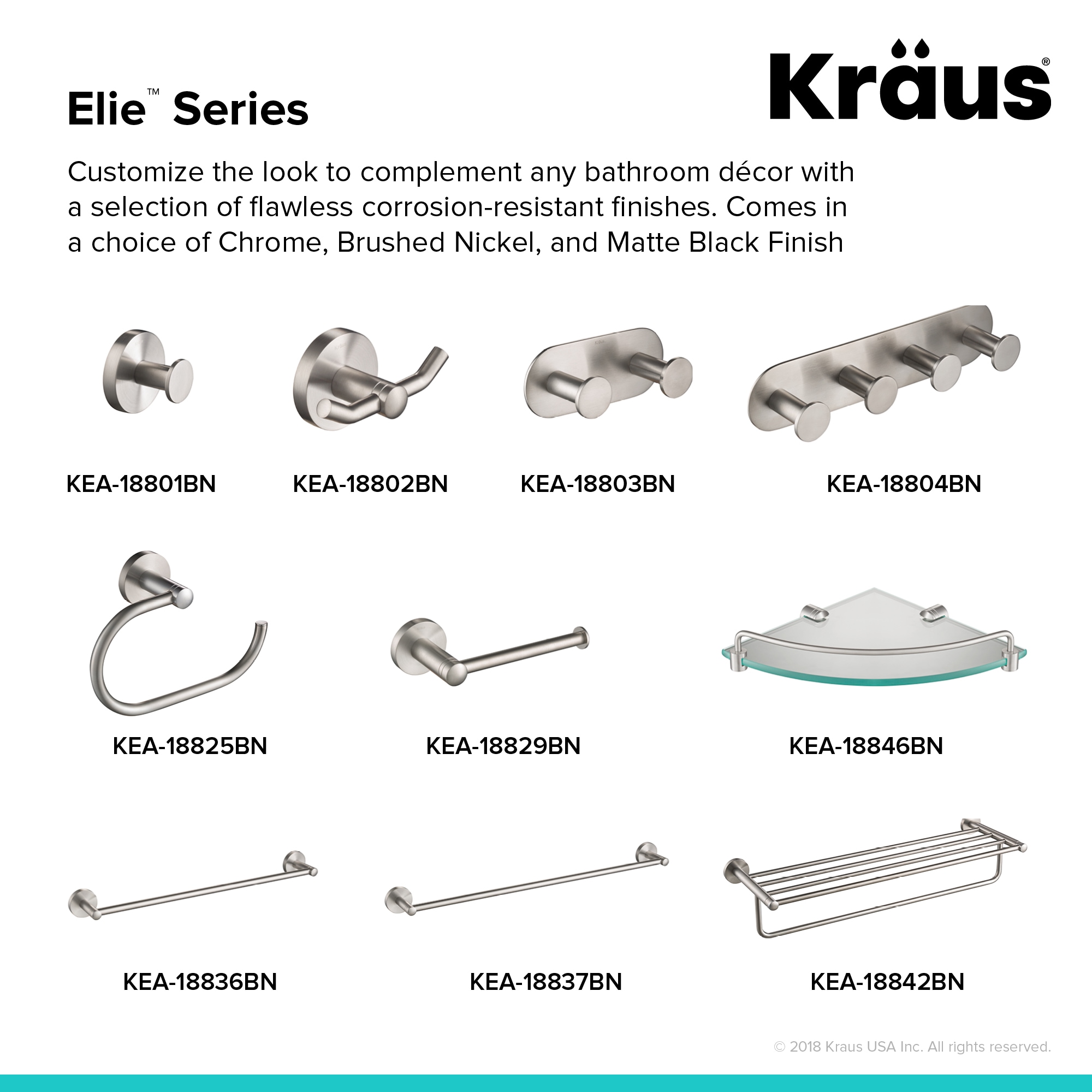 Kraus Elie Brushed Nickel 1-Tier Brass Wall Mount Bathroom Shelf in the Bathroom  Shelves department at