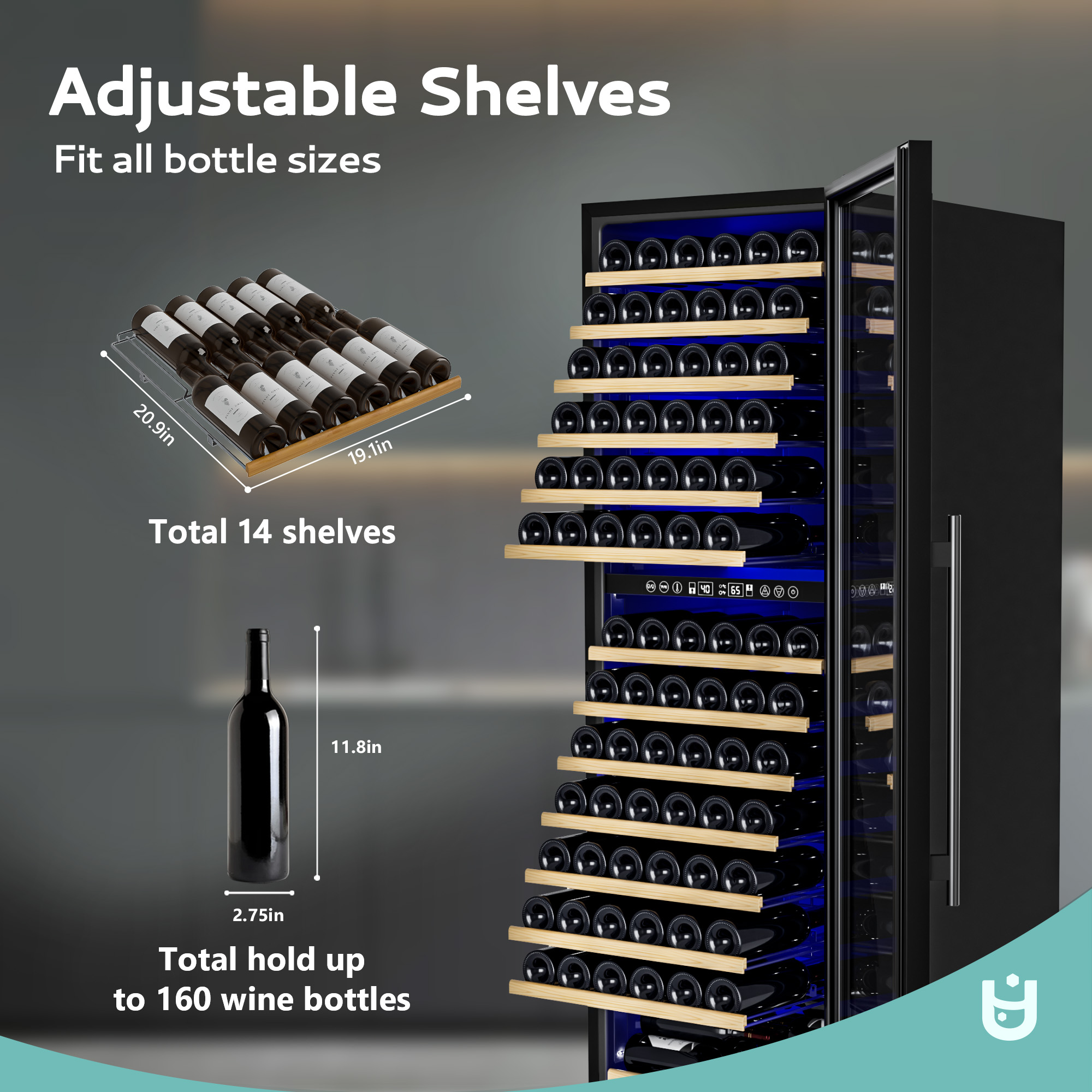 Euhomy FWC005-24BL-E-LS-SC Beverage-Dispensers - View #2