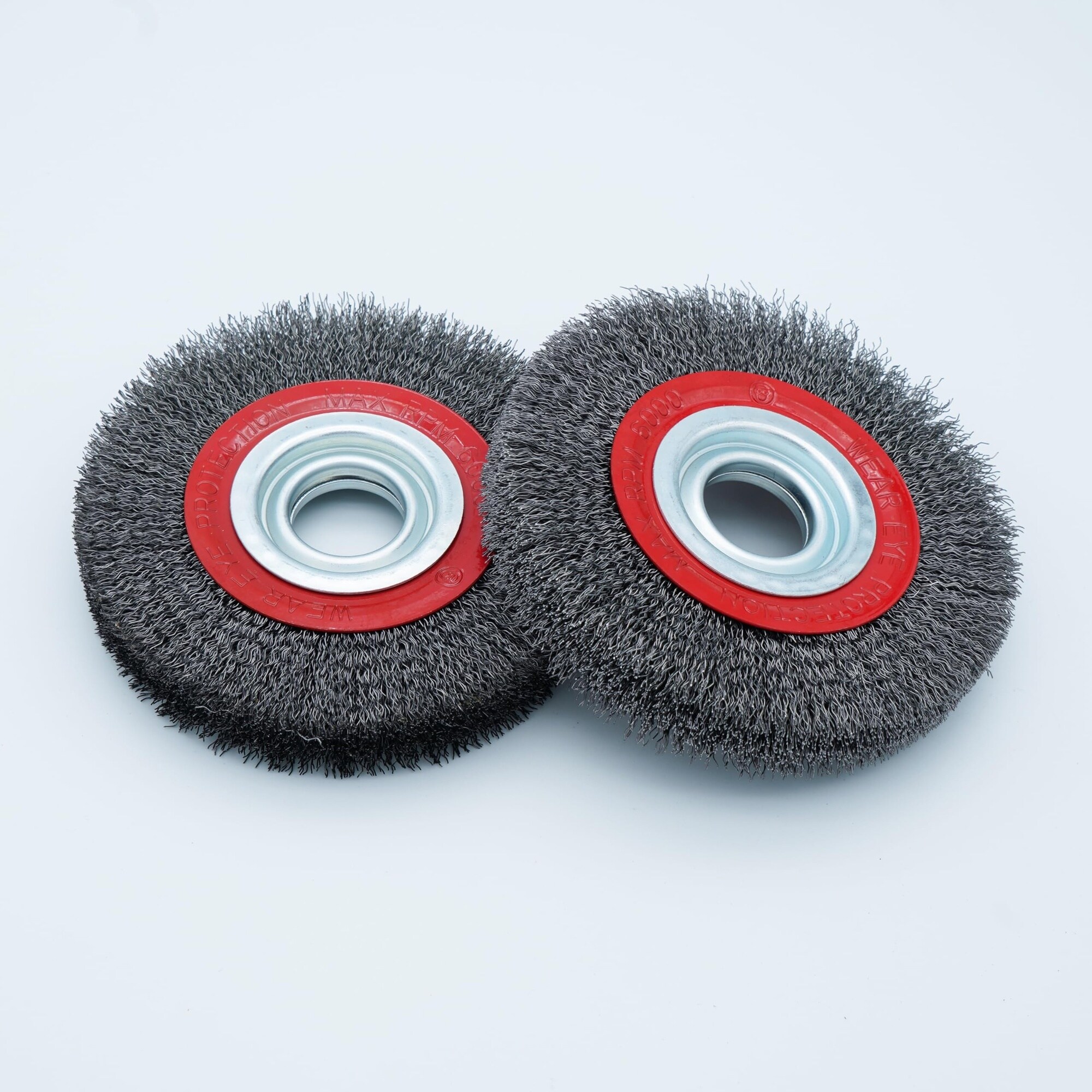 Anqtovp 2pcs 6 Inch Bench Wire Wheel Brush Set with Crimped Steel Wire ...
