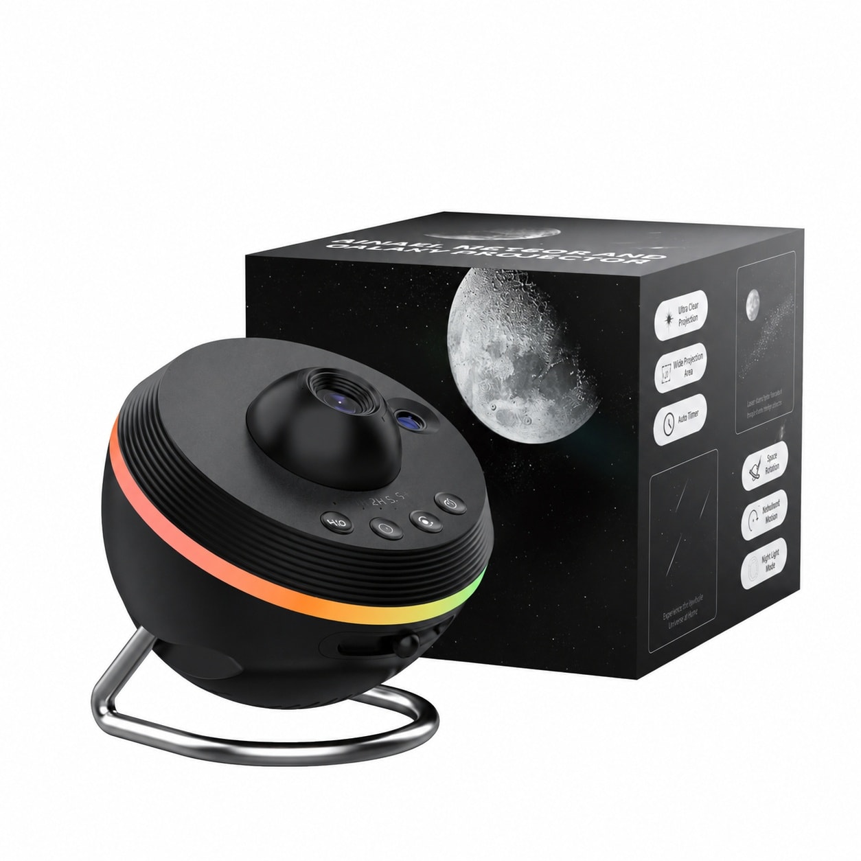 Lukvuzo Star Projector Home Planetarium Space Ceiling Night Light with Light Strip Meteor Effect Adjustable Focus for Bedroom Kids Adults #L05LU09036