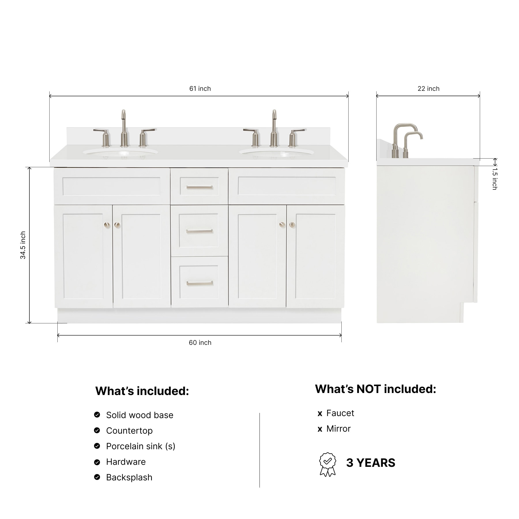 ARIEL F061DWQOVOWHT Bath-Vanity-Combo - View #4