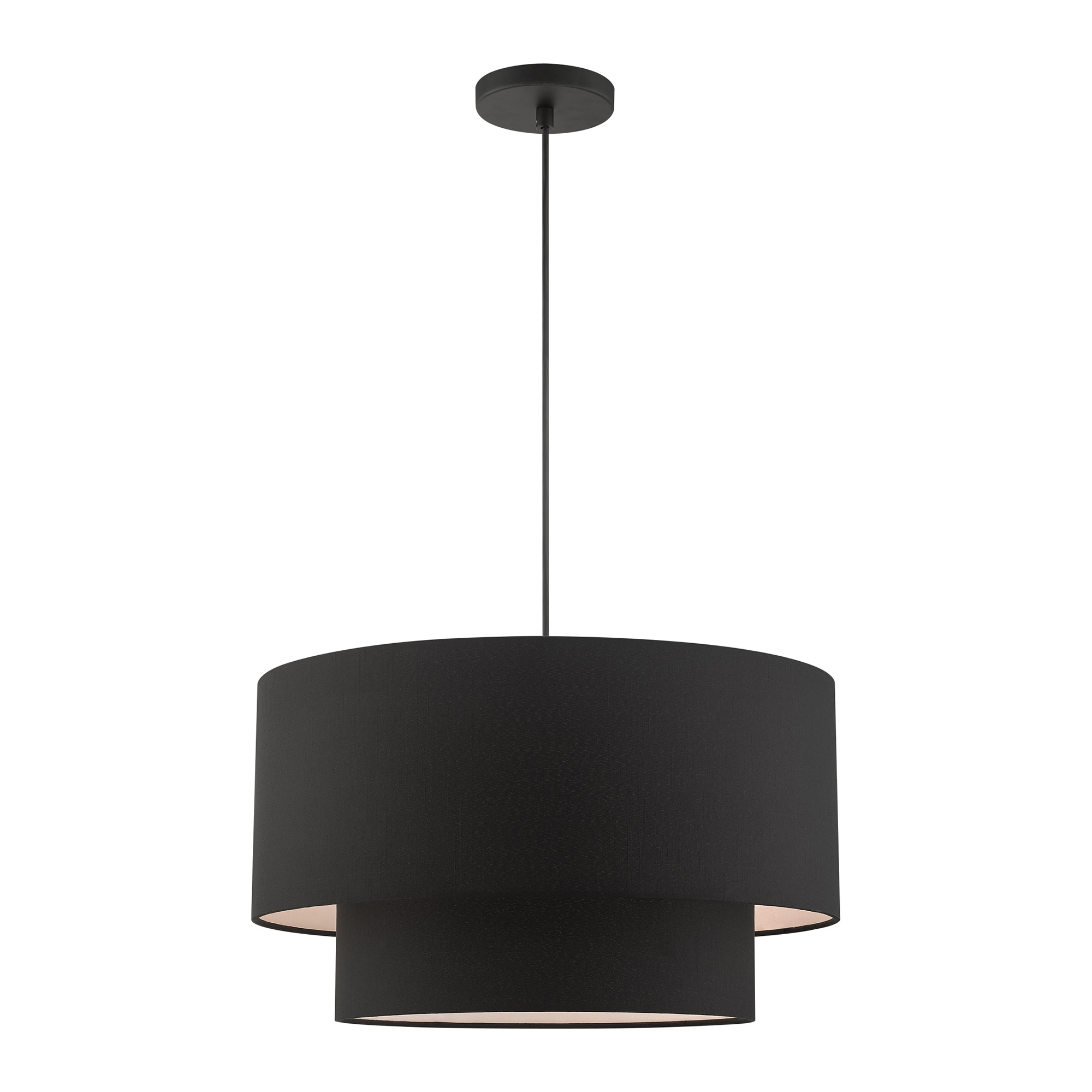 Livex Lighting 45668-04 Bainbridge 3 -Light Black Modern/contemporary Drum Medium Hanging Pendant light