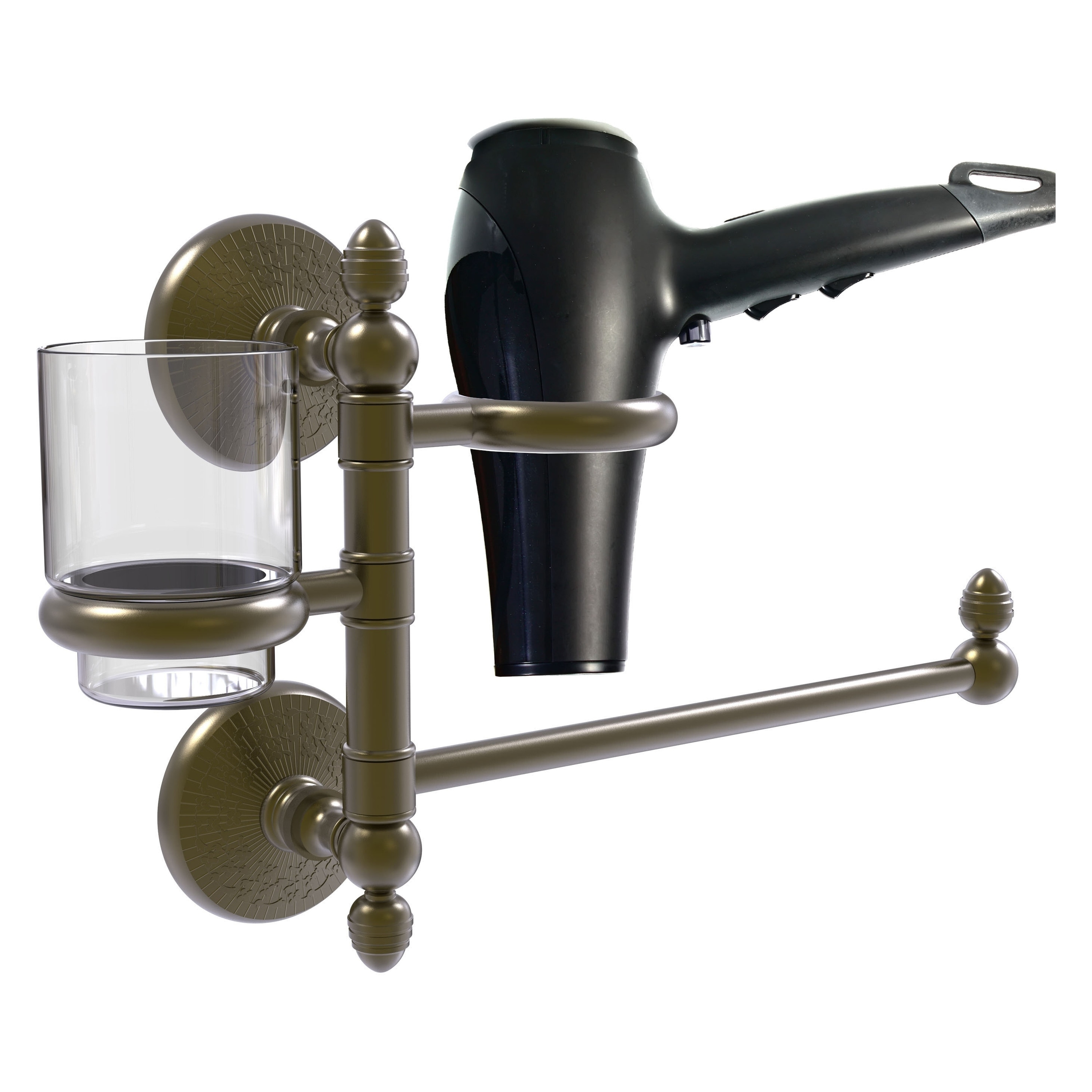 Allied Brass MC-GTBD-1-ABR 2 -Piece Monte Carlo Antique Brass Decorative Bathroom Hardware Set Towel Bar, Included