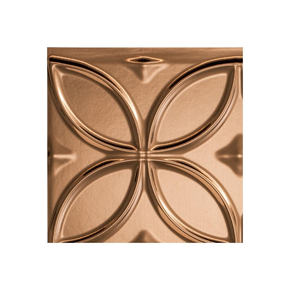 Fasade X4425 Sample 6-in x 6-in Plastic Polished Copper Backsplash Panels
