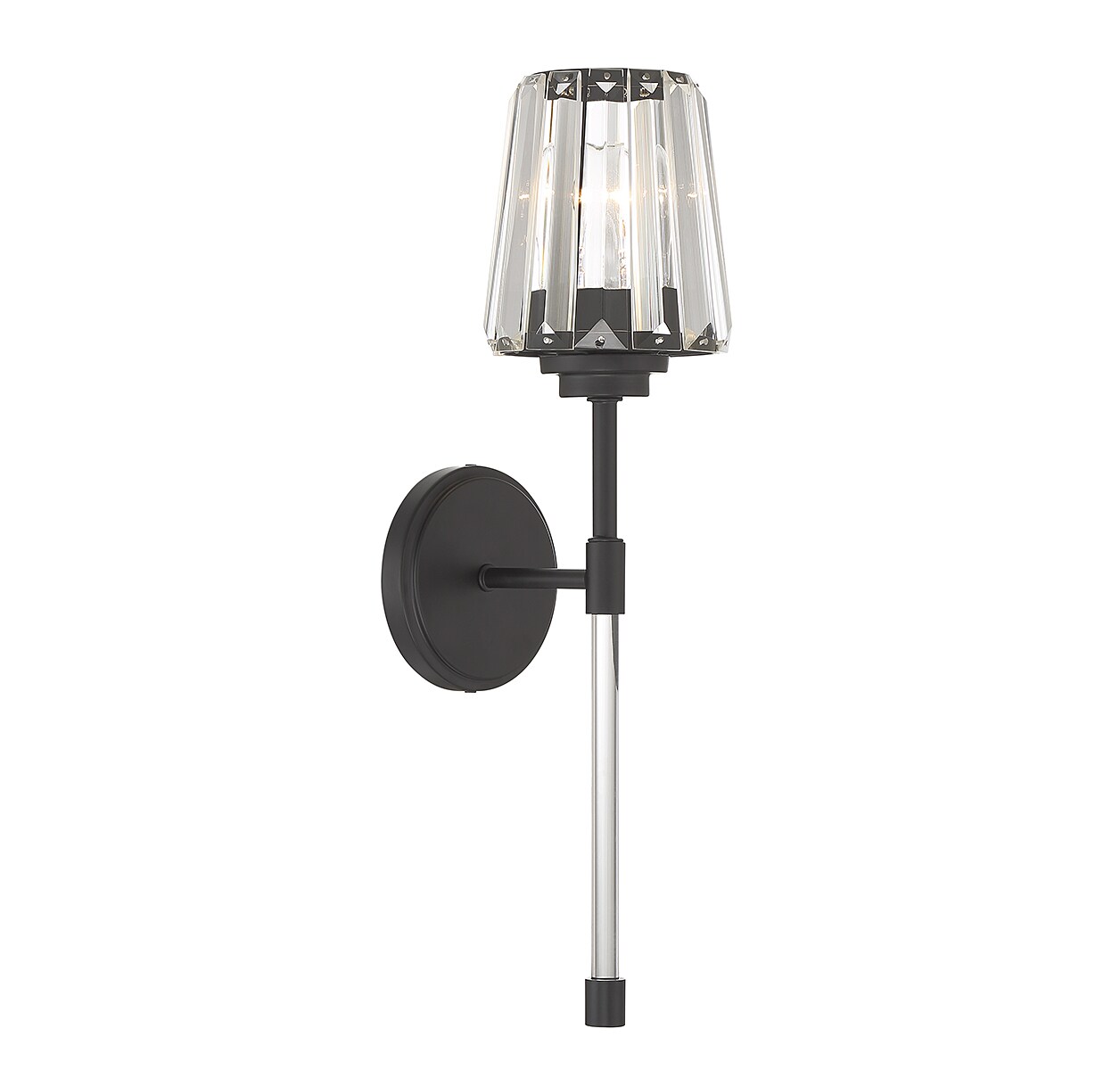 Matte Black Crystal Shade Dimmable Wall Sconce