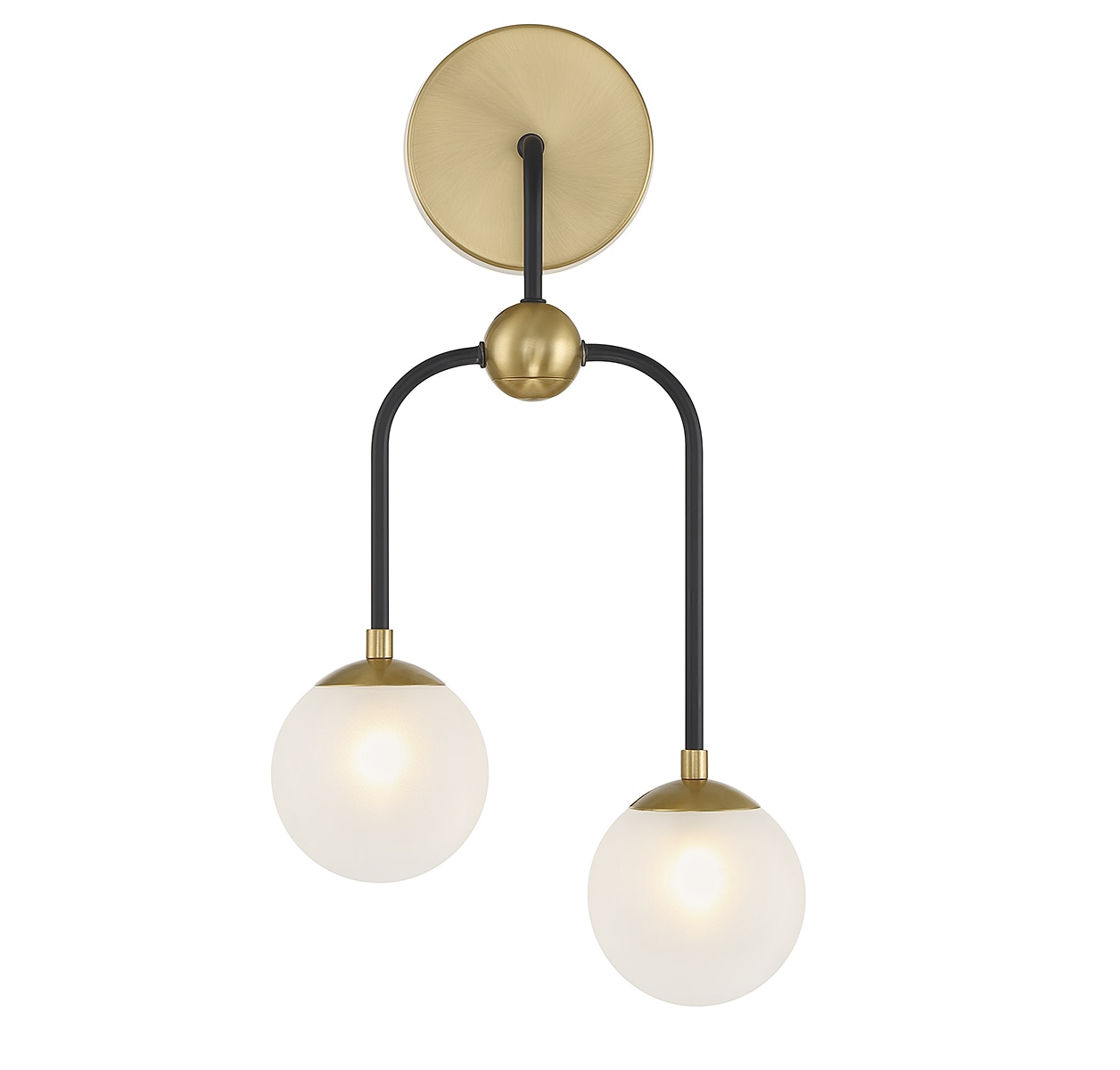 Savoy House 9-6696-2-143 Couplet 10.75-in W 2 -Light Matte Black Mid-century Wall Sconce