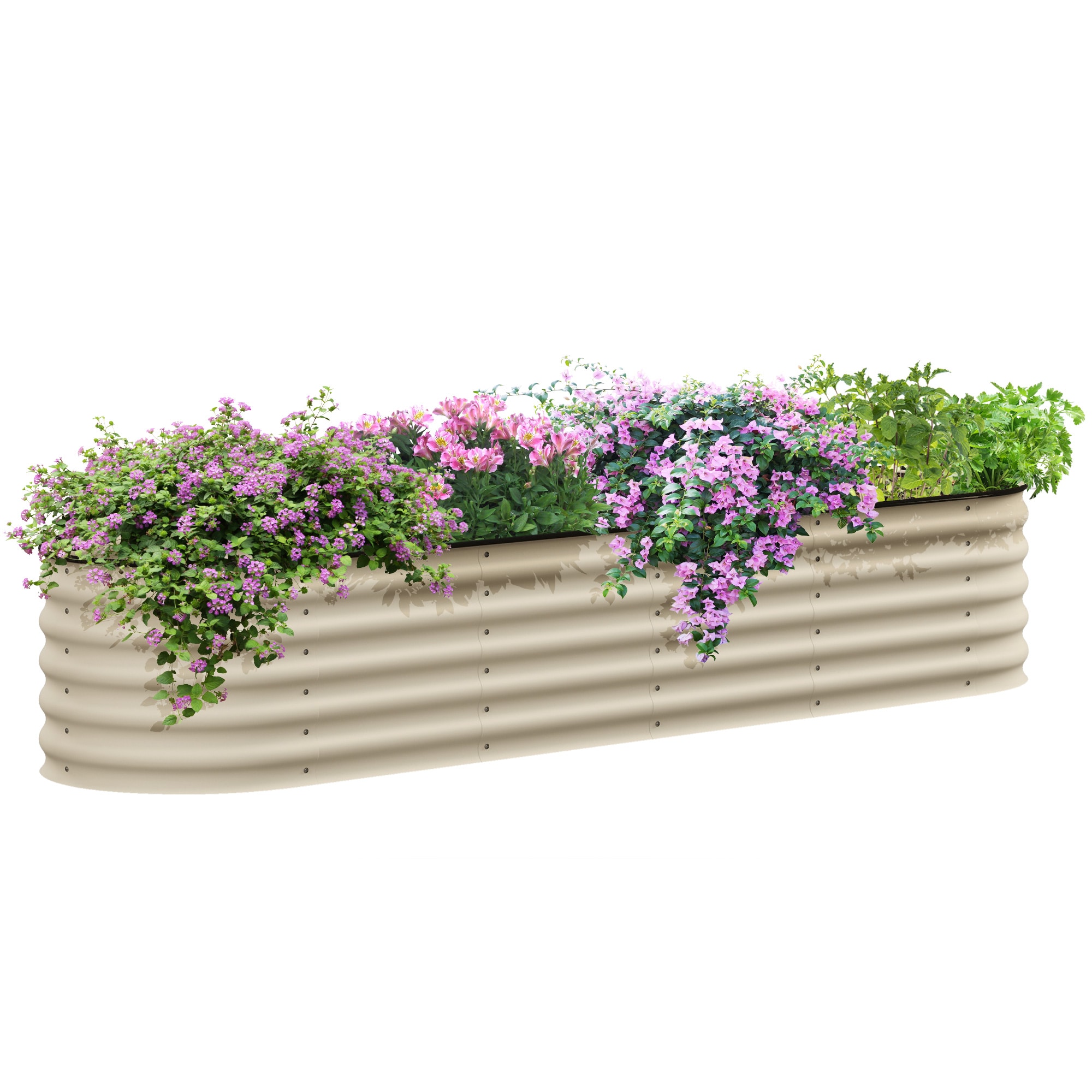 Damerin W255RA 19-cu ft 23.5-in W x 94.5-in L x 16.5-in H White Powder-coated steel Raised Garden Bed