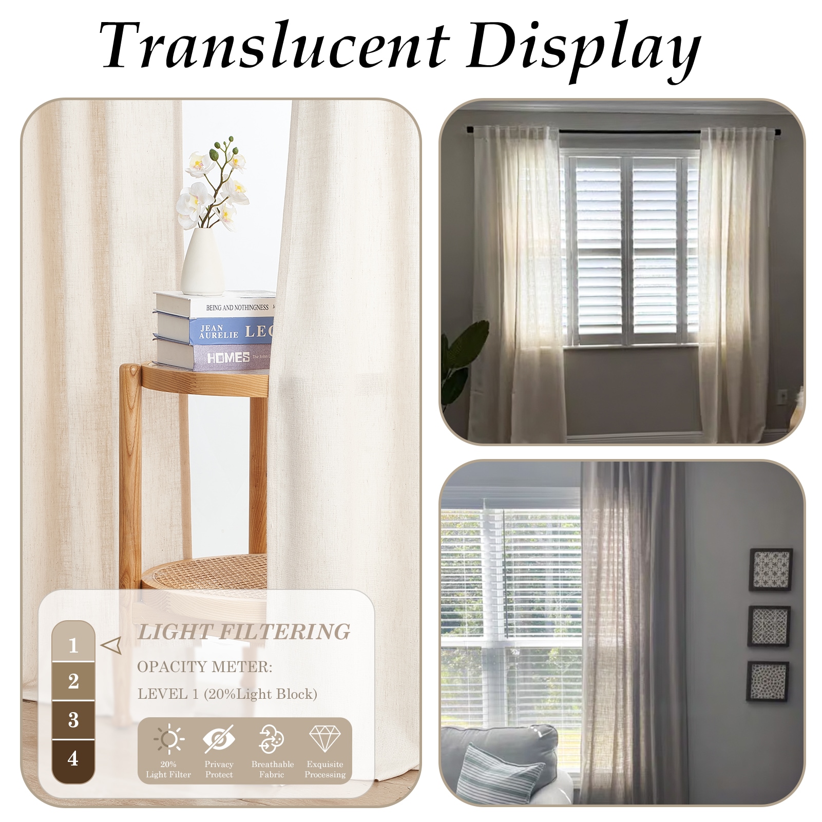Topfinel 225RB CREAM 52X108 curtains - View #2