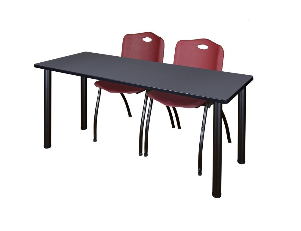 Regency MT7224GYBPBK47BY Training Gray 4-Person Training Table (72-in W x 29-in H)
