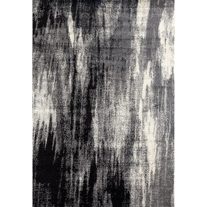 White Indoor Abstract Area Rug, Area Rugs Black And White