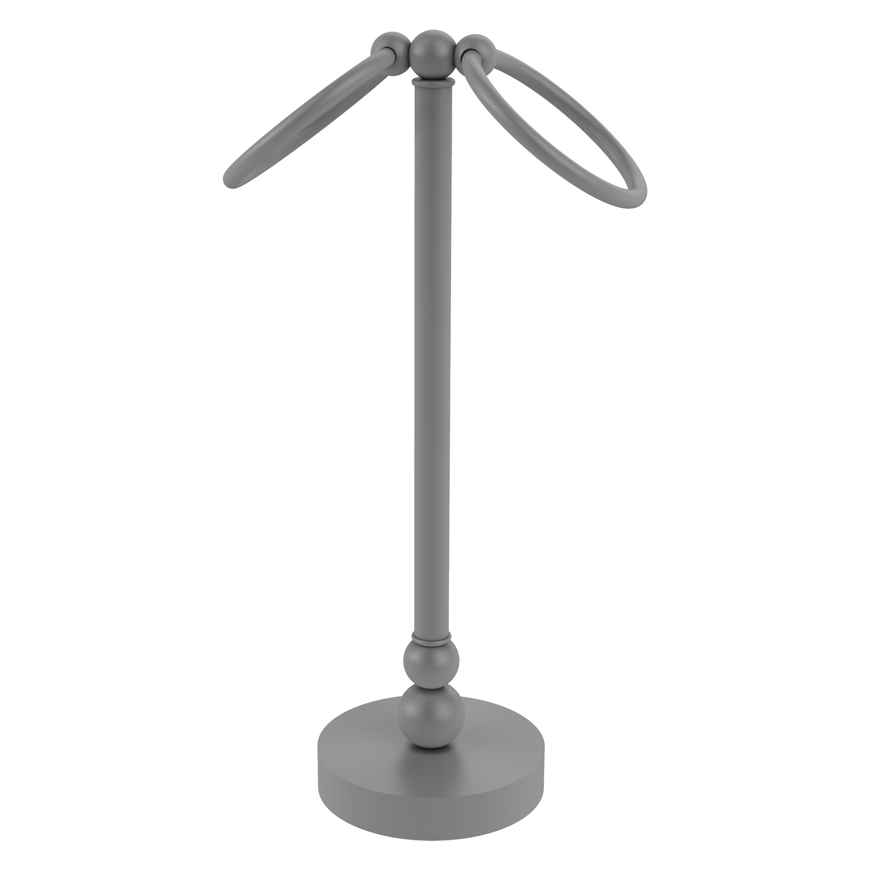 Allied Brass BL-53-GYM Bolero Matte Gray Freestanding countertop Double Towel Ring