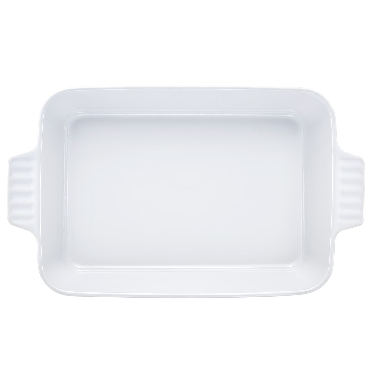 VEVOR SCFXTCKP1JT106621V0 Ceramic Baking Dish Large 9-IN x 13-IN Pan Rectangular Bakeware with Double Handles Oven Secure Lasagna Pan Casserole Dish Deep for Baking and Serving Thanksgiving and Christmas Present White