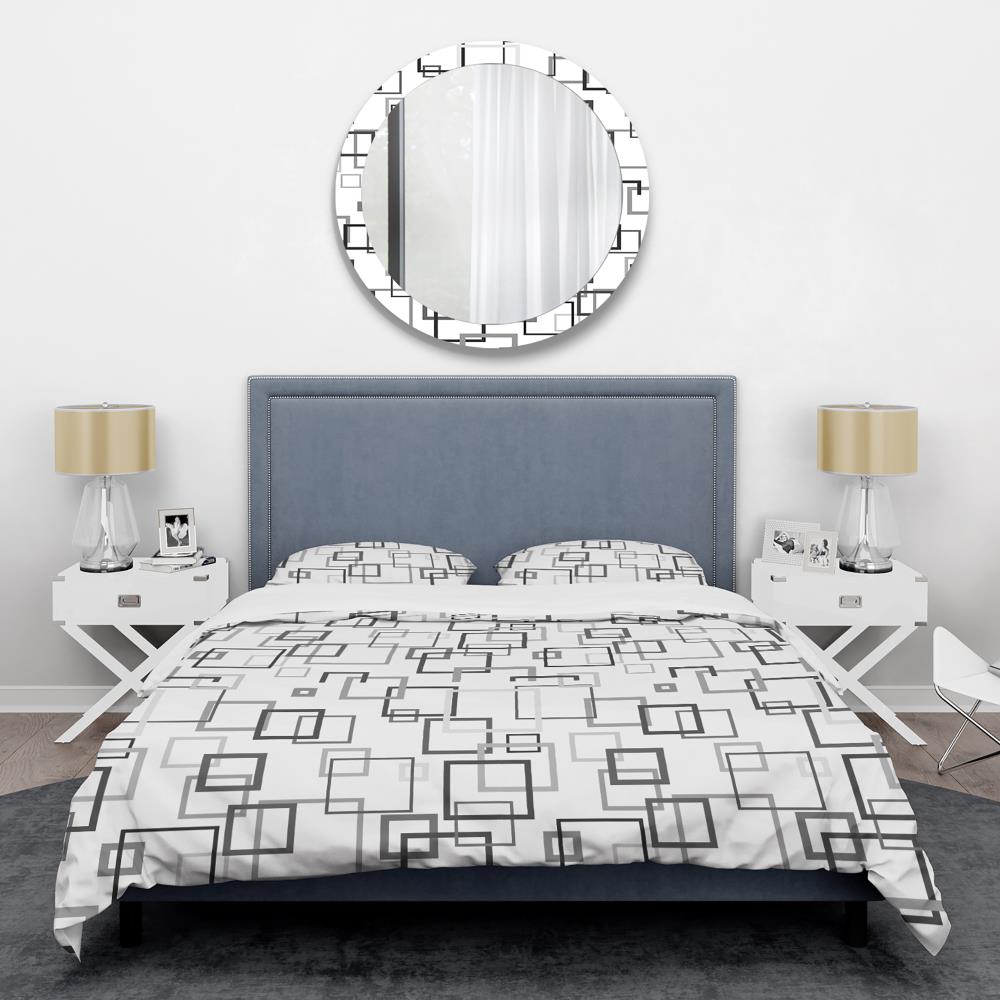 Designart BED24451-T 3 -Piece Gray Twin Duvet cover Set