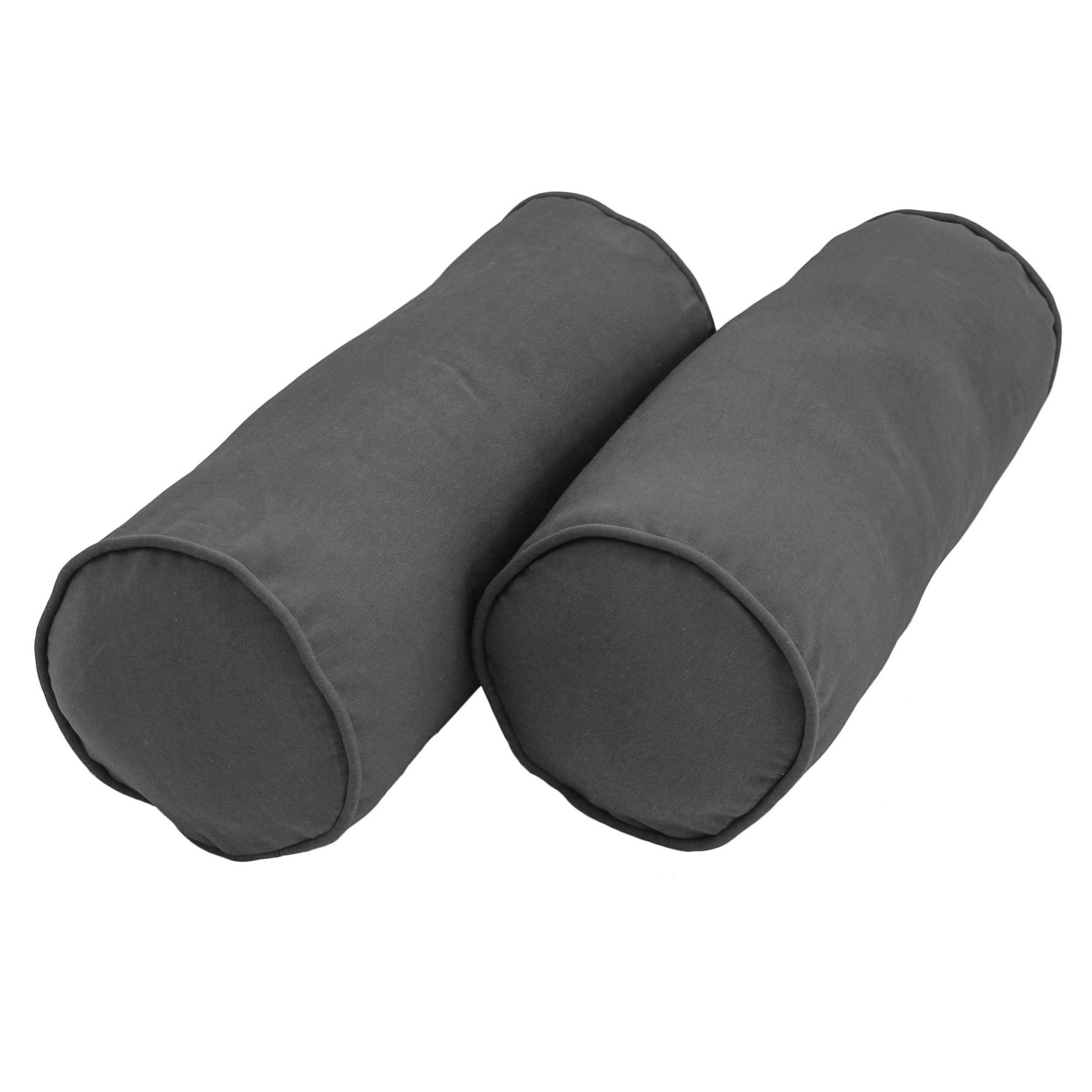 Blazing Needles 9814-CD-S2-TW-GY 2 -Piece 20-in x 8-in Steel Grey Rectangular Indoor Decorative Pillow