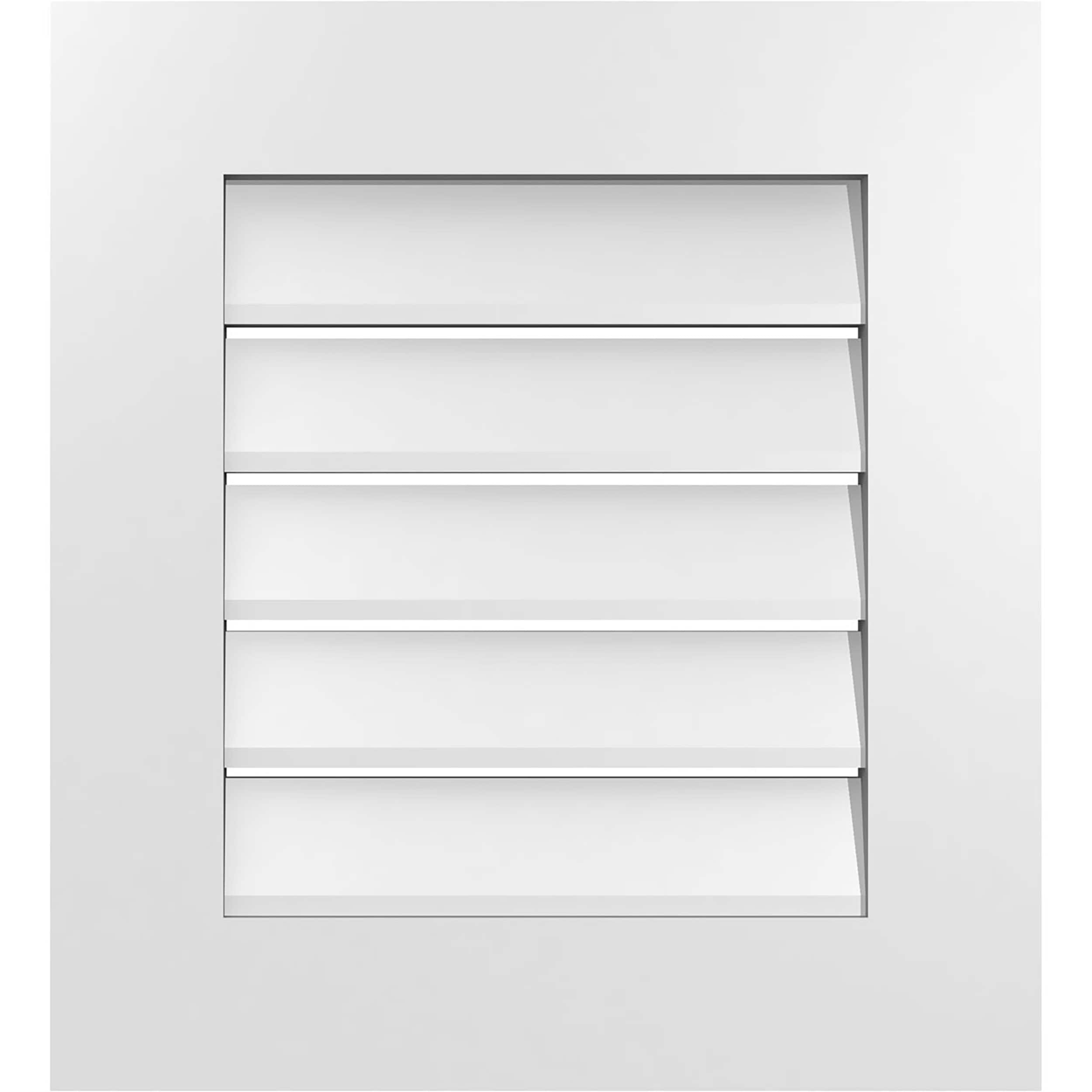 Ekena Millwork GVPVE20X2201SF 20-Inches x 22-Inches Off-white Rectangle PVC Gable Louver Vent
