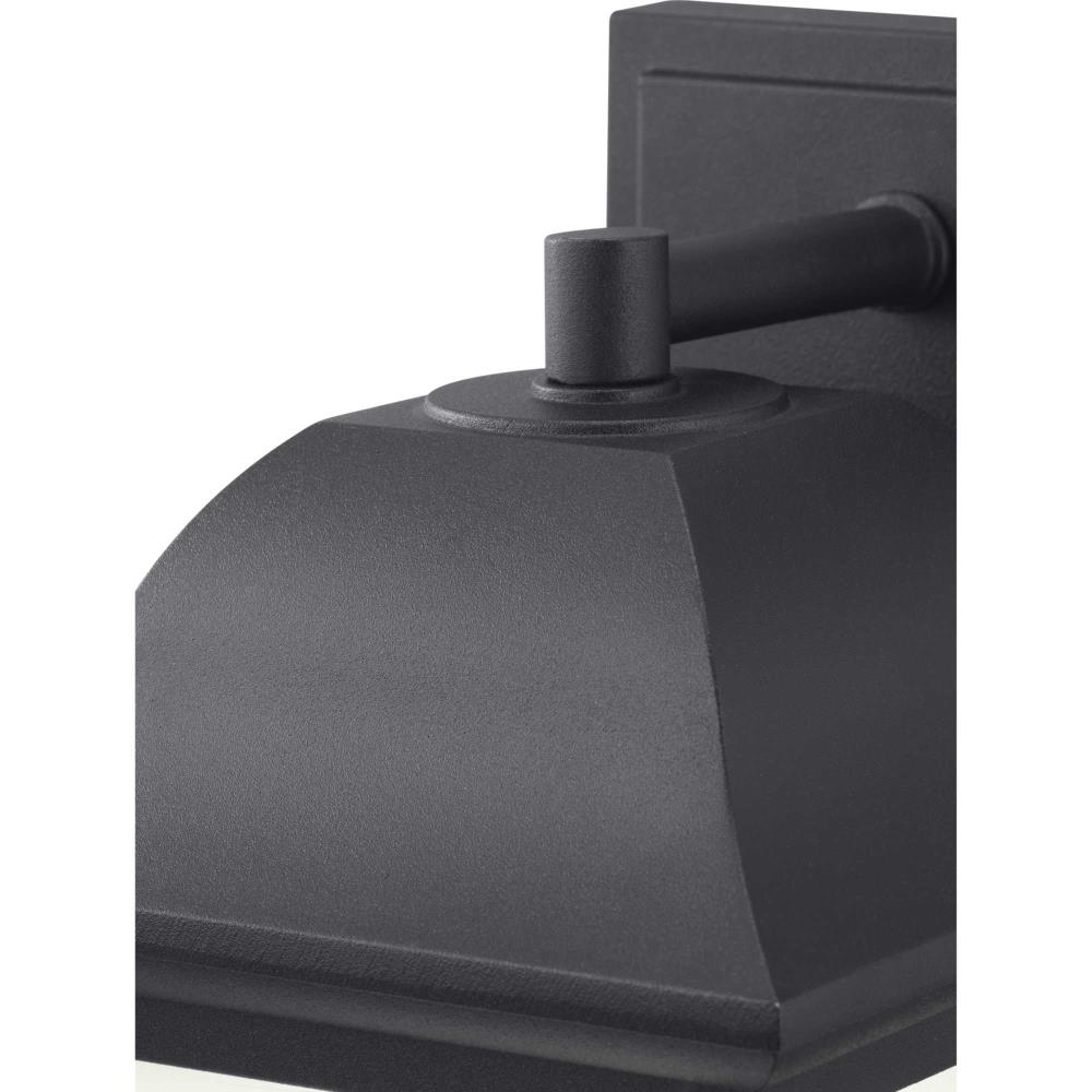 Black Die-Cast Aluminum LED Wall Lantern with Frosted Glass