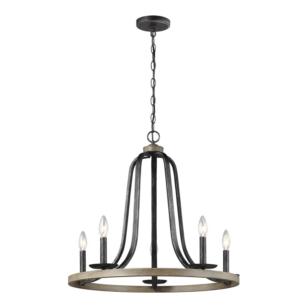 Generation Lighting 3115905-846 Conal 5 -Light Gray Transitional For Use in Bedrooms, Dining Rooms, Foyers, Kitchens, Living Rooms Chandelier