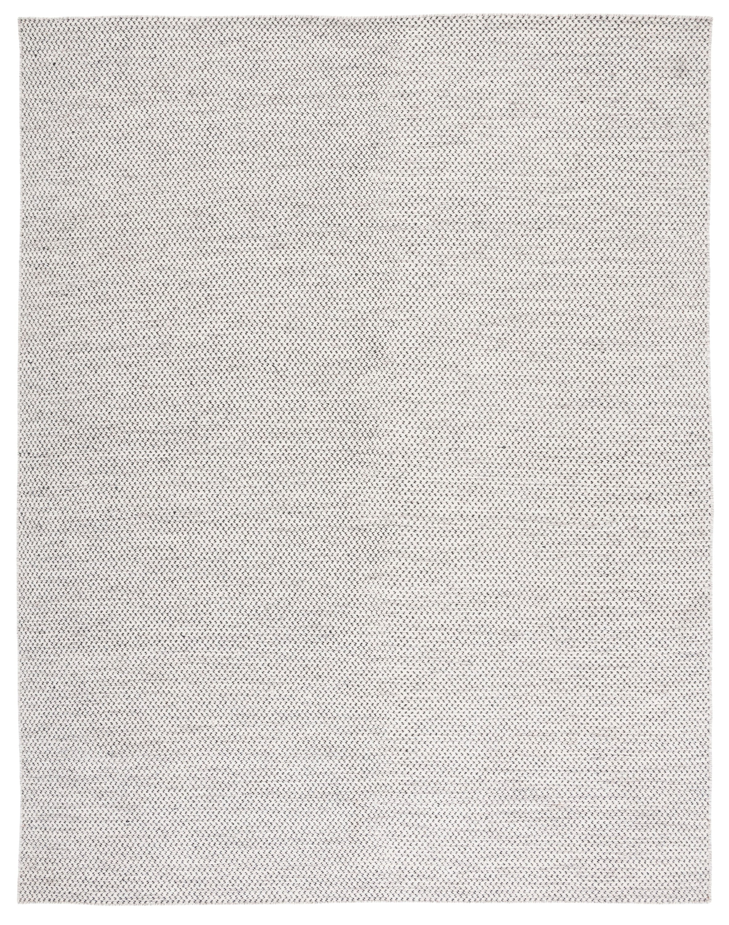 Ivory Flat Woven Wool 8' x 10' Handmade Area Rug
