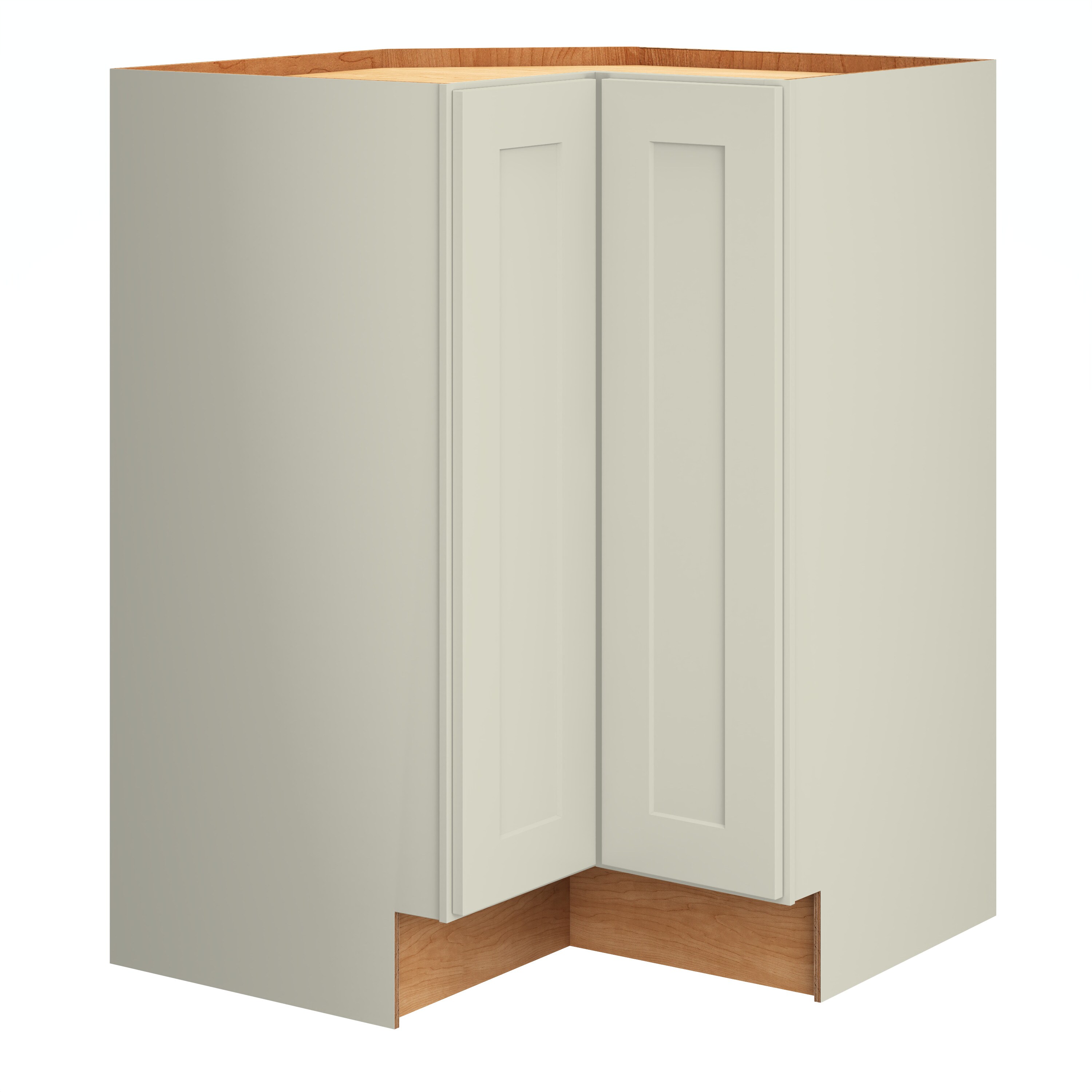 Diamond Express 61D-BER33R Jamestown 33-in W x 34.5-in H x 24-in D Icy Avalanche L-shaped Corner base Fully assembled Plywood Cabinet (Recessed Panel Shaker)