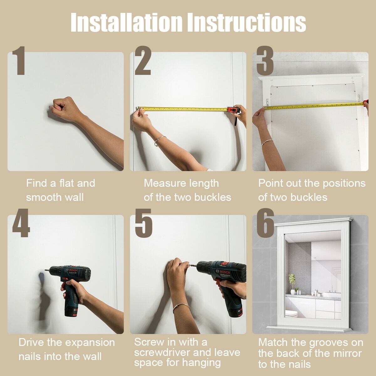 Poinic CWG61553WH Decor-Mirrors - View #3