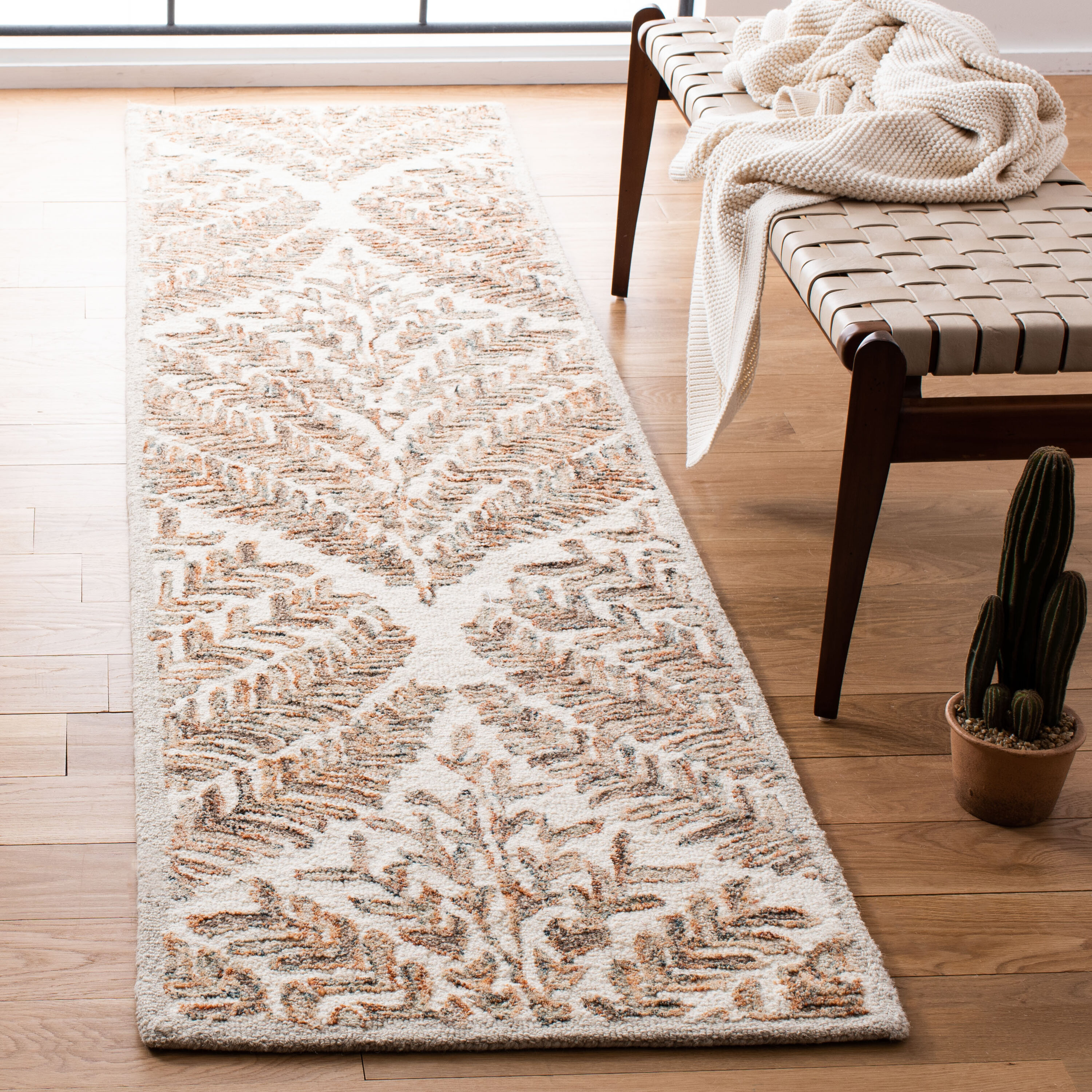  Capri 208 Ivory/Brown Contemporary 2ft-3in x 8ft Runner Rug