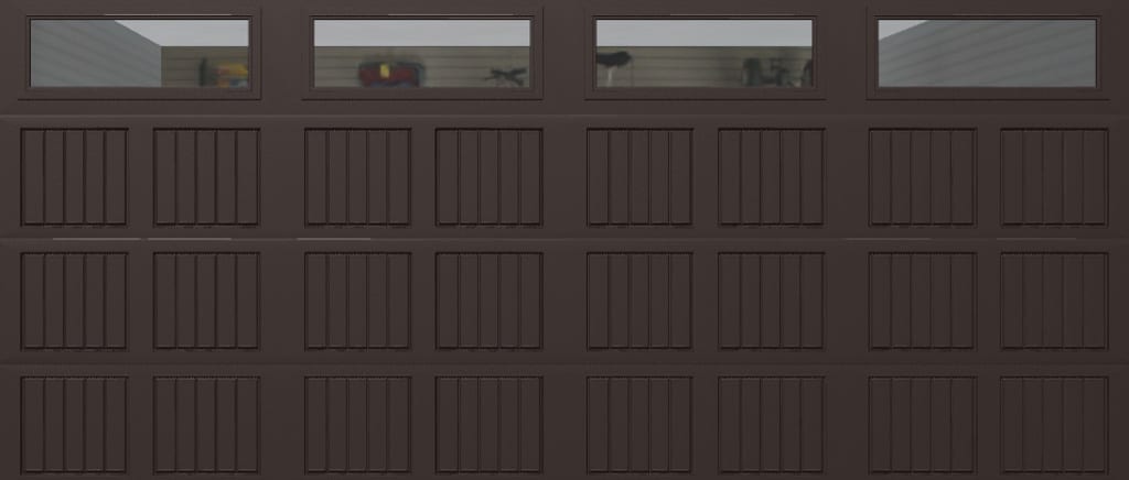 Wayne Dalton 8500SNMABRCLRIII167 Classic Steel Model 8500 16-ft x 7-ft Insulated Brown Double Garage Door with Windows