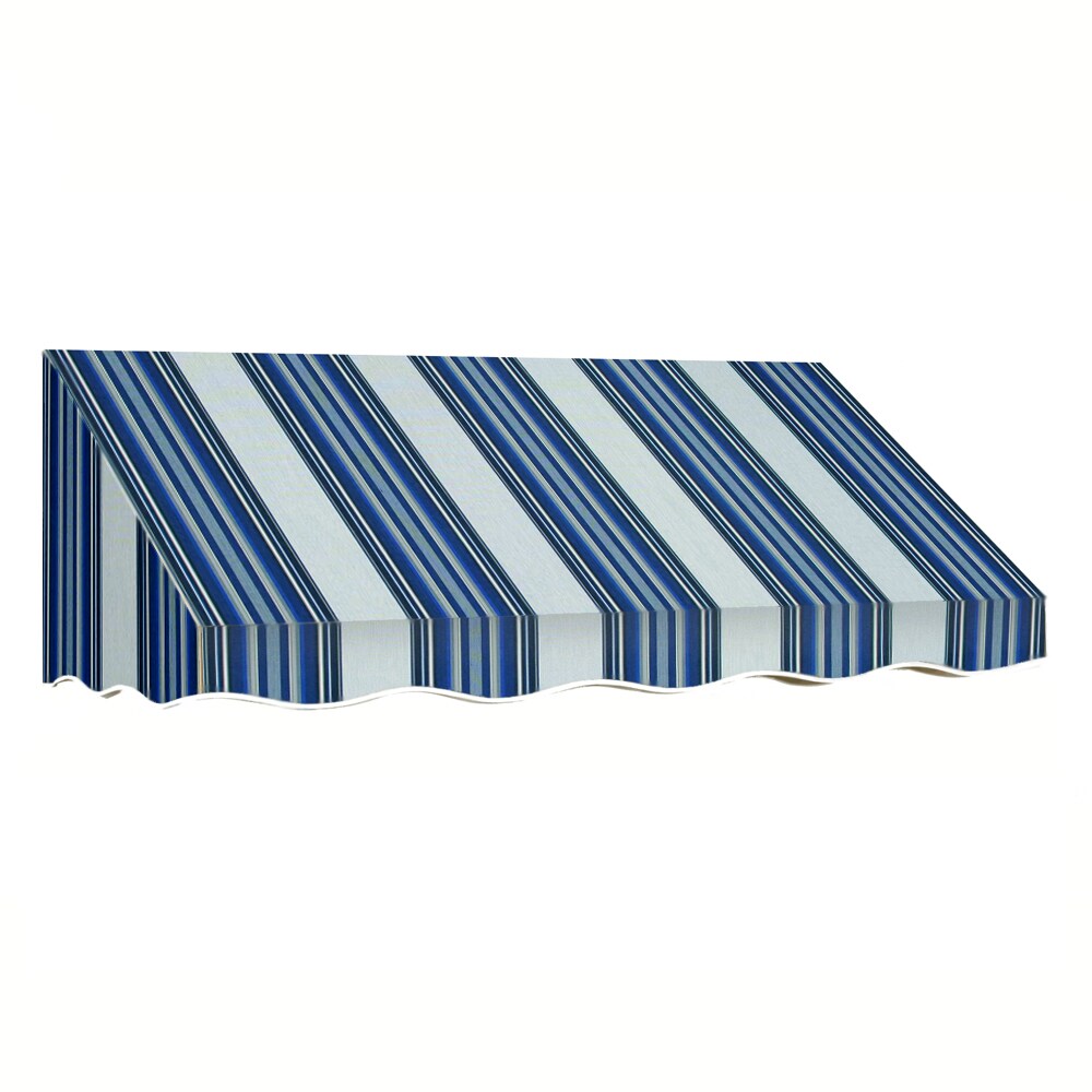 Awntech EF1836-8NW Savannah 100.5-in Wide x 36-in Projection Fabric Navy/Gray/White Striped Fixed Window/Door Awning