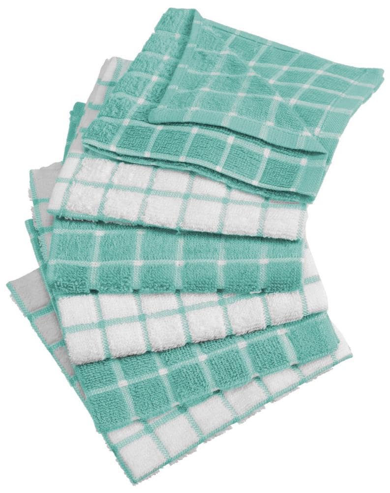 6-Pack: 100% Cotton Super Absorbent Kitchen Towel Dish Rags Cleaning  Dishcloth
