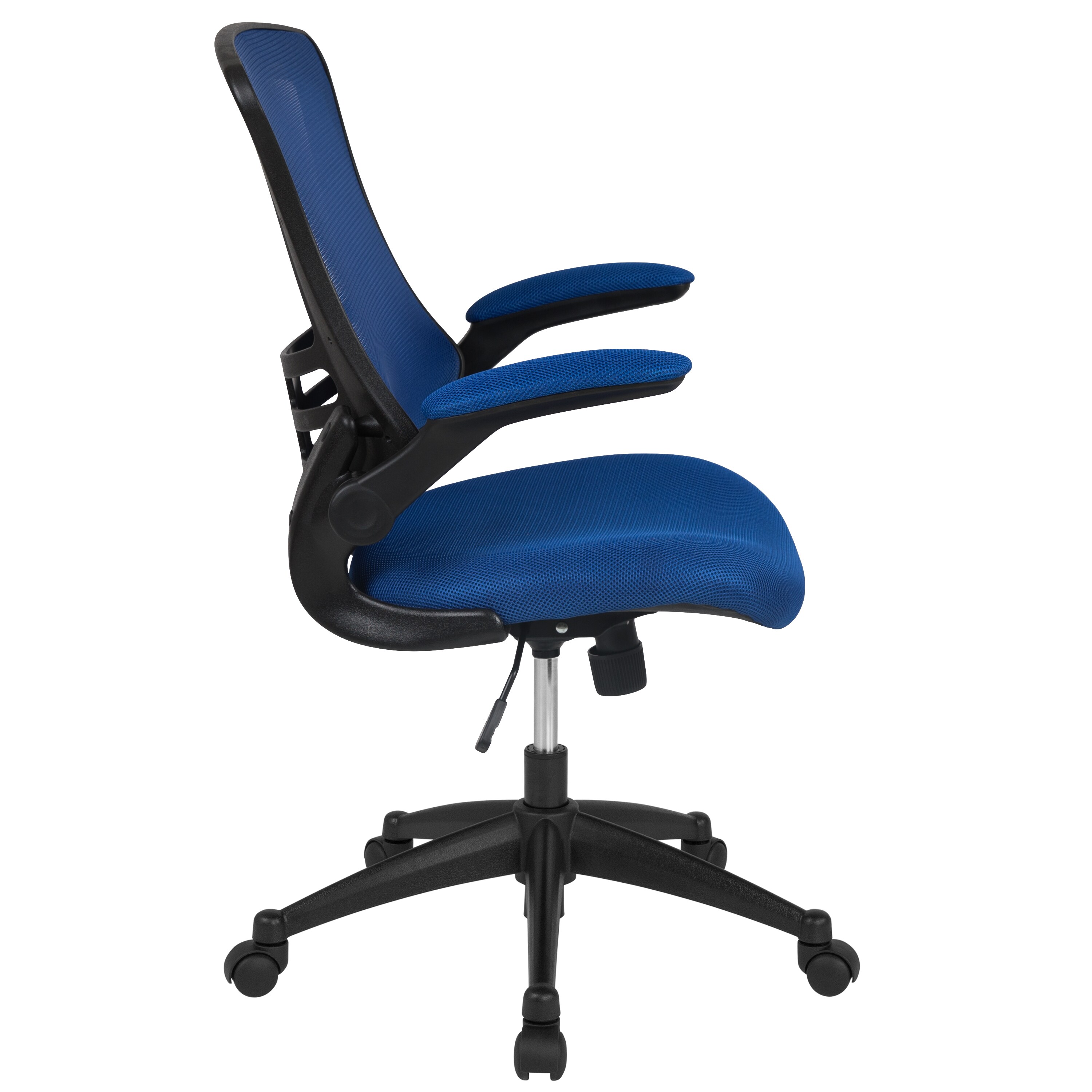 Blue Mesh Mid-Back Ergonomic Office Chair with Adjustable Arms