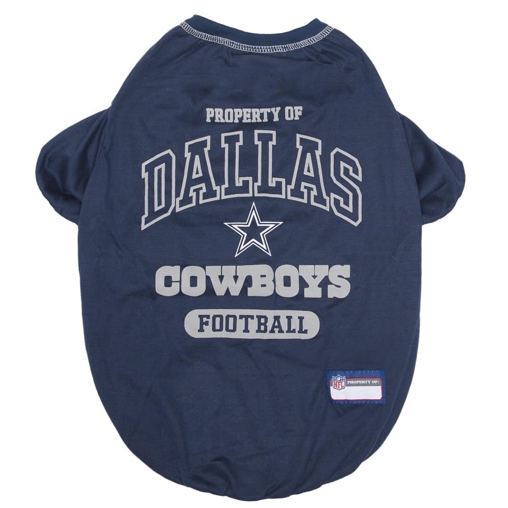 Dallas Cowboys Unisex Small Blue T-Shirt | 100% Cotton | NFL Officially Licensed | Screen-Printed Team Logo | Pet Clothing | - Pets First DAL-4014-SM