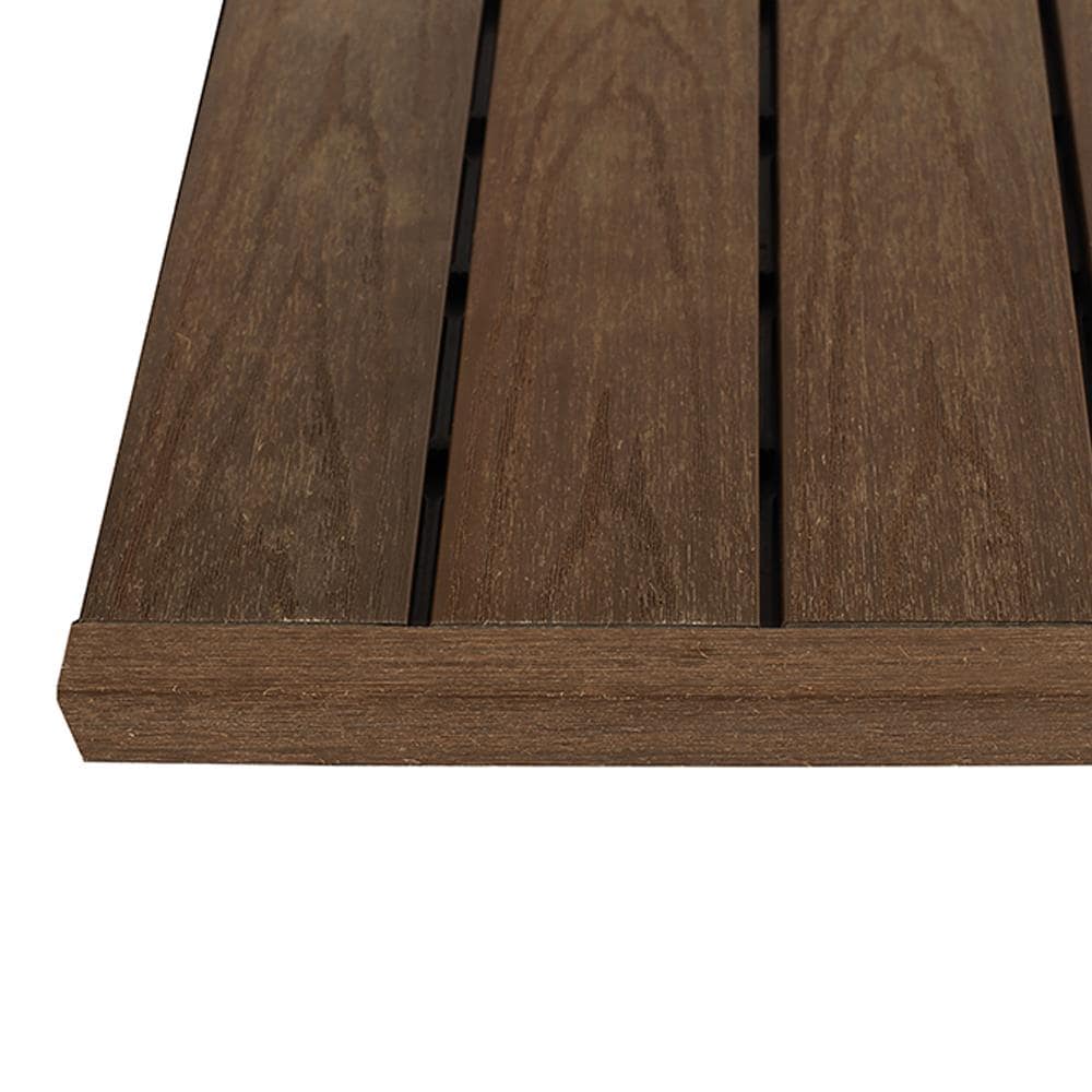 NewTechWood US-QD-ST-ZX-IP 1-in x 12-in 4 -Pack Brazilian Ipe Prefinished Composite Deck tile transition ( 1-sq ft )