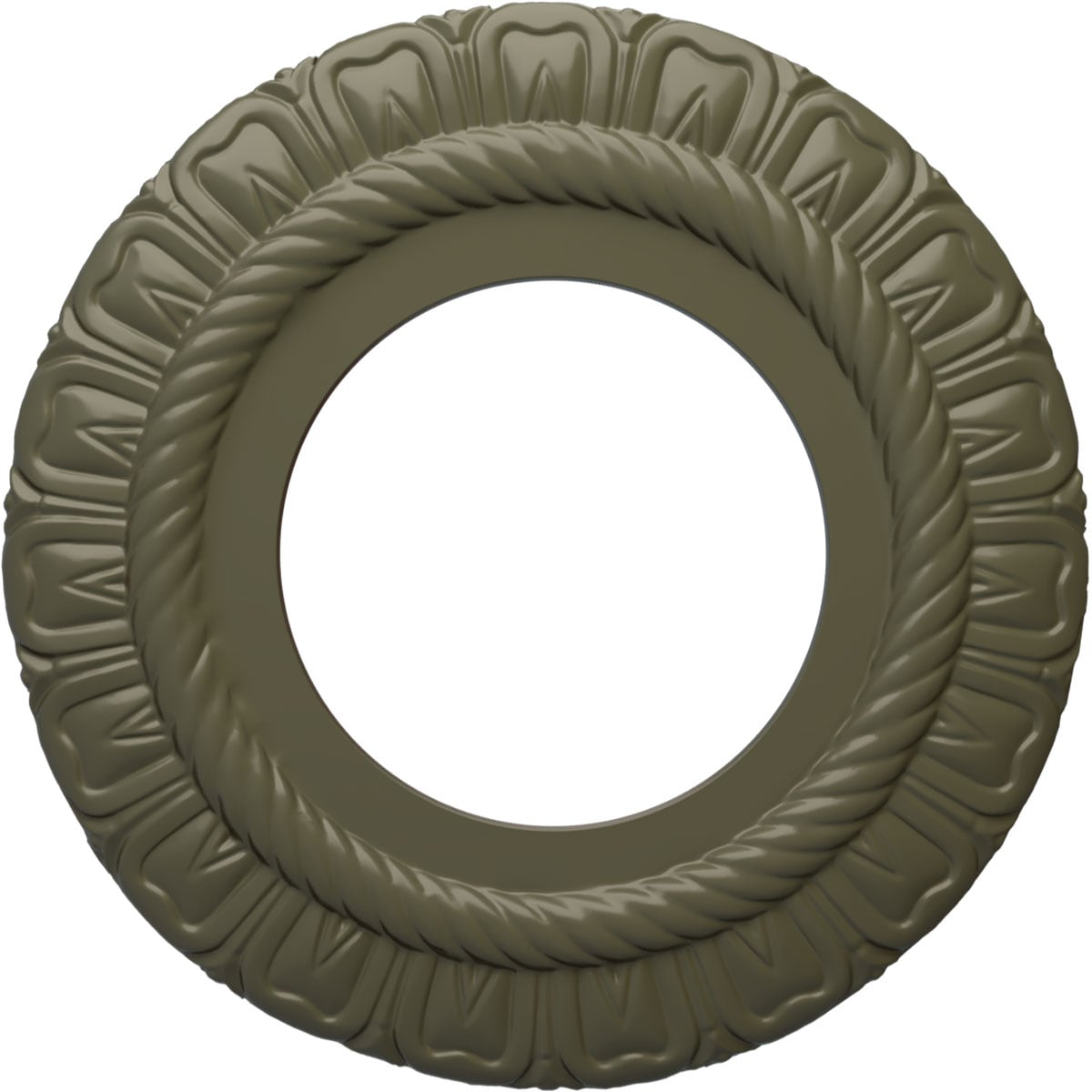 Ekena Millwork CM09CLPTF Claremont 9-in W x 9-in L Painted Turtle Polyurethane Whole Ceiling Medallion