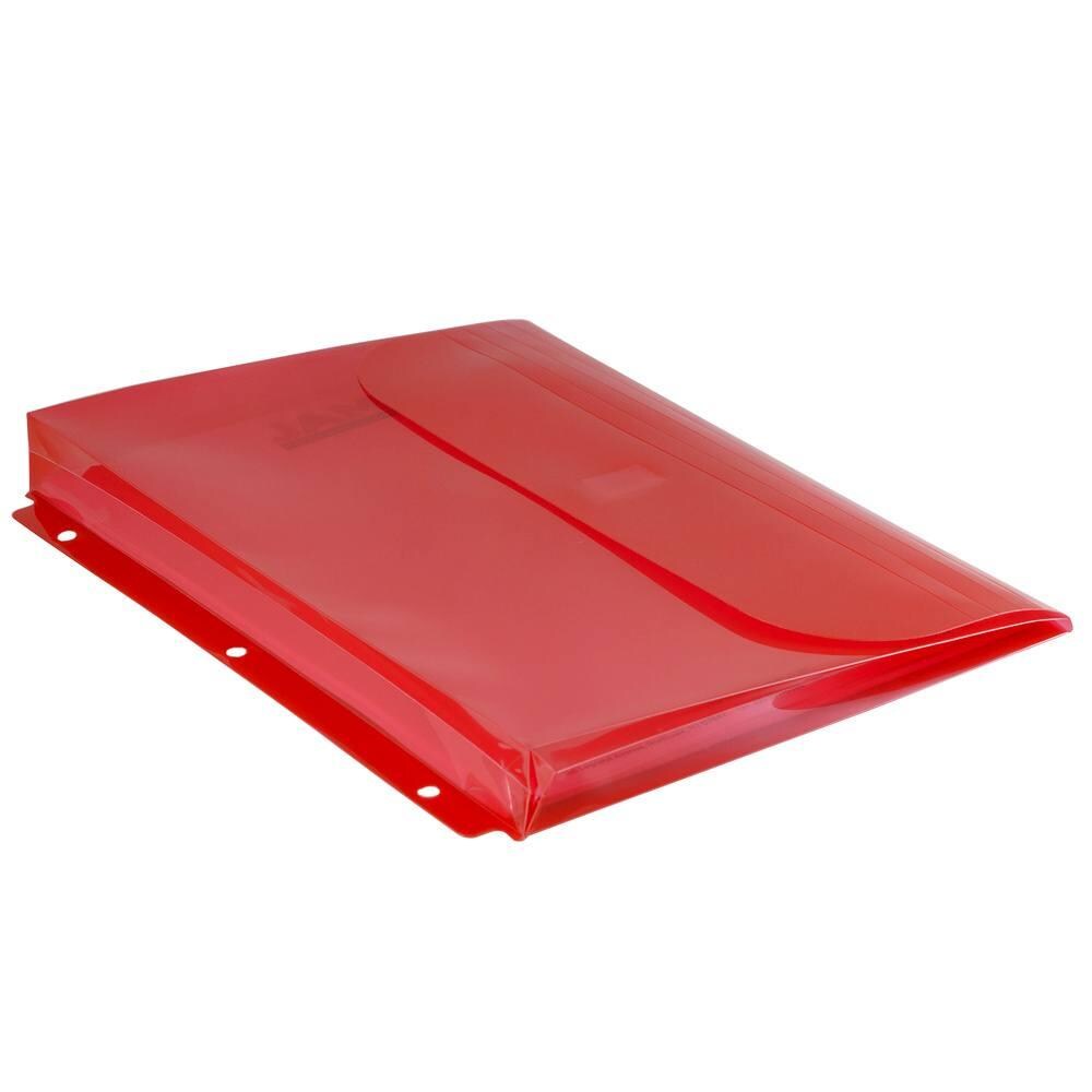 JAM Paper Red Plastic 3 Hole Punch Binder Envelopes - A2 Size, 9.5 x 11.5  with 1 Inch Expansion - 12/Pack - Specialty Envelopes in the Envelopes  department at