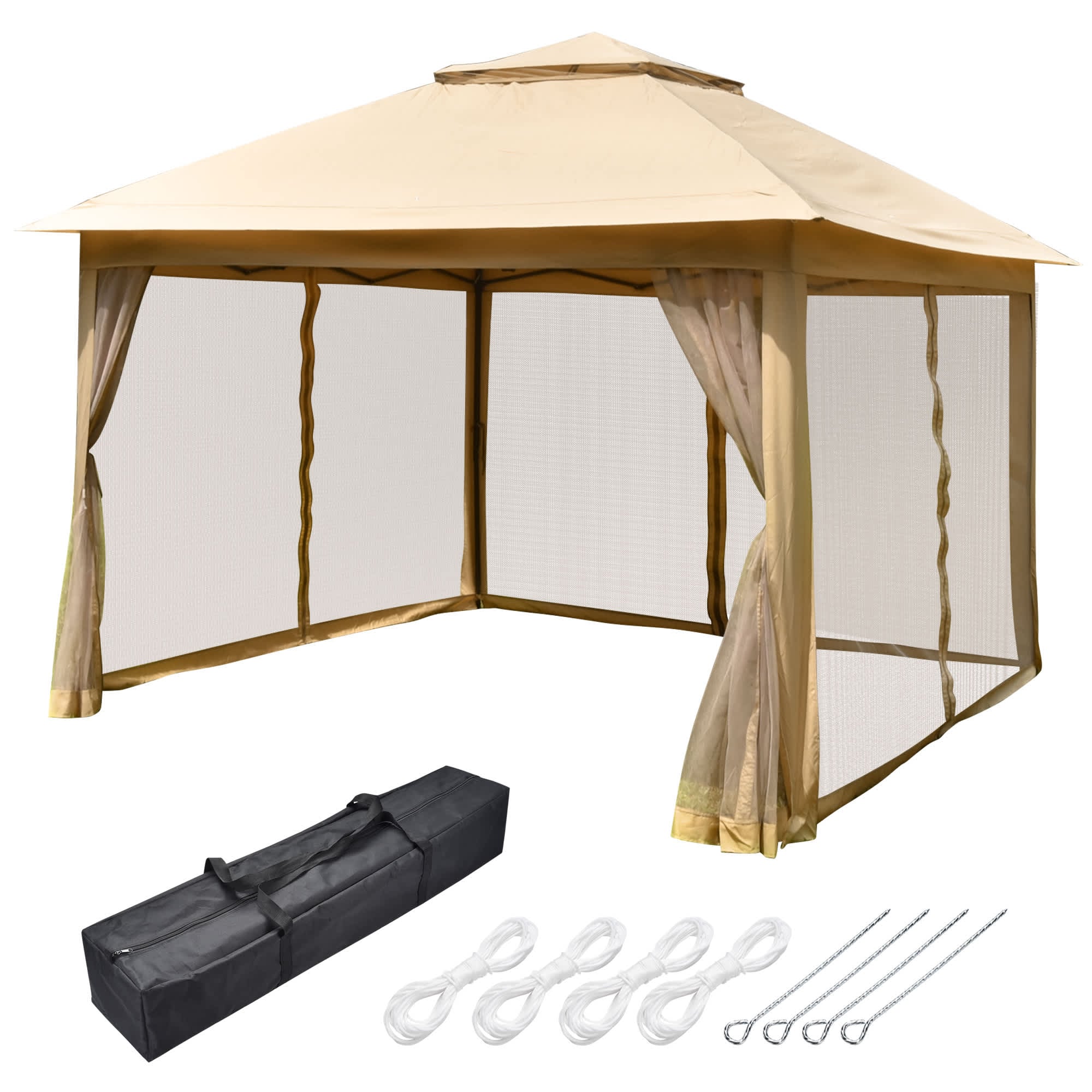 Yescom 07TOP018-1111-35-LO 11x11 Ft Pop-Up Gazebo Tent with Mesh Sidewall Canopy Shelter Outdoor Home Patio