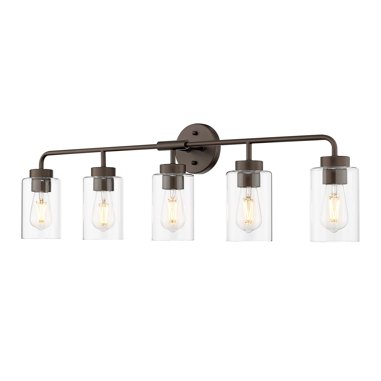 LTMATE LSZS62B-5W ORB JAZAVA 36.9-in 5 -Light Brushed Gold Industrial Vanity light