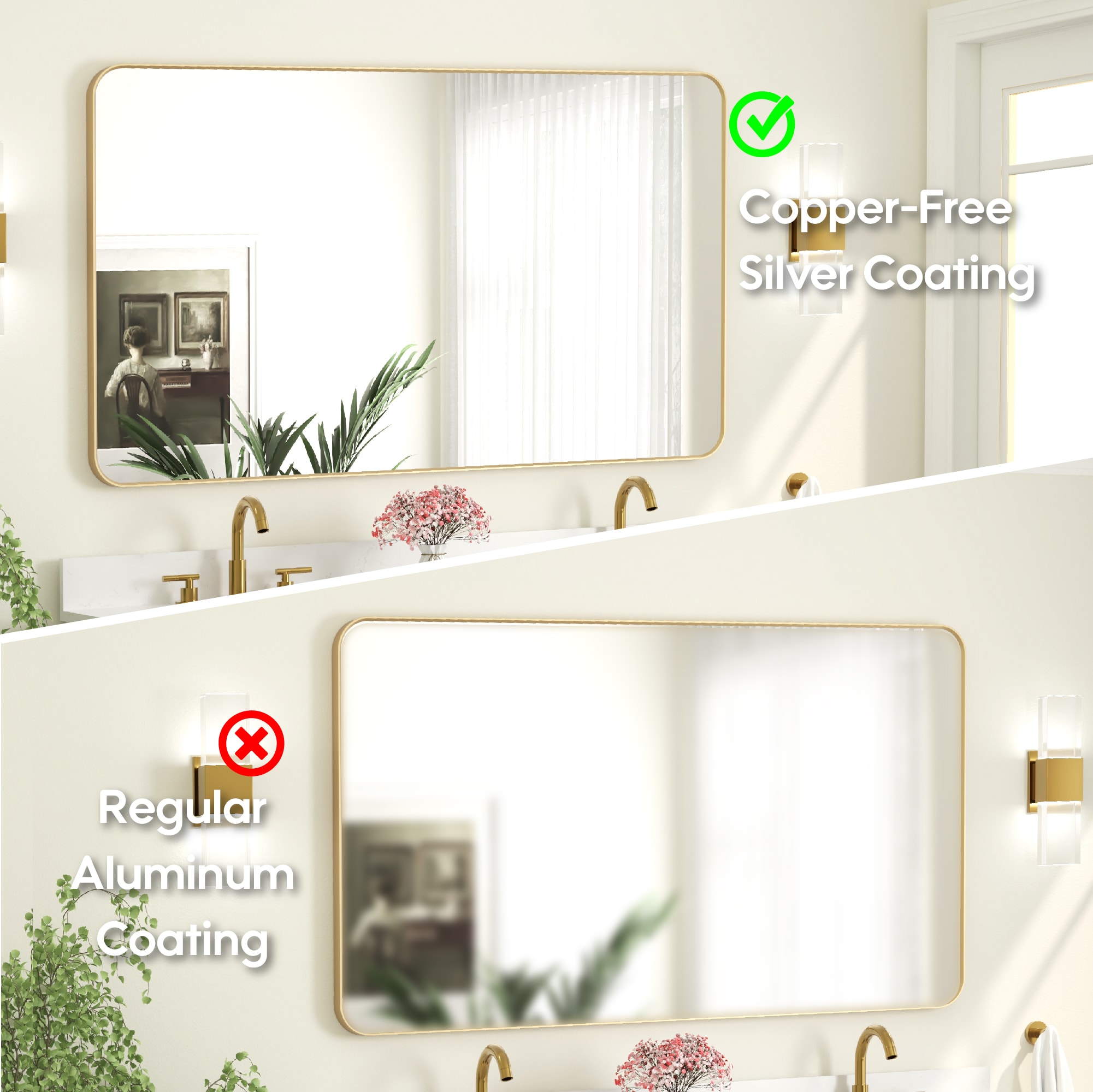 WELLFOR EX-4024DHJS Framed-Bath-Mirrors - View #5
