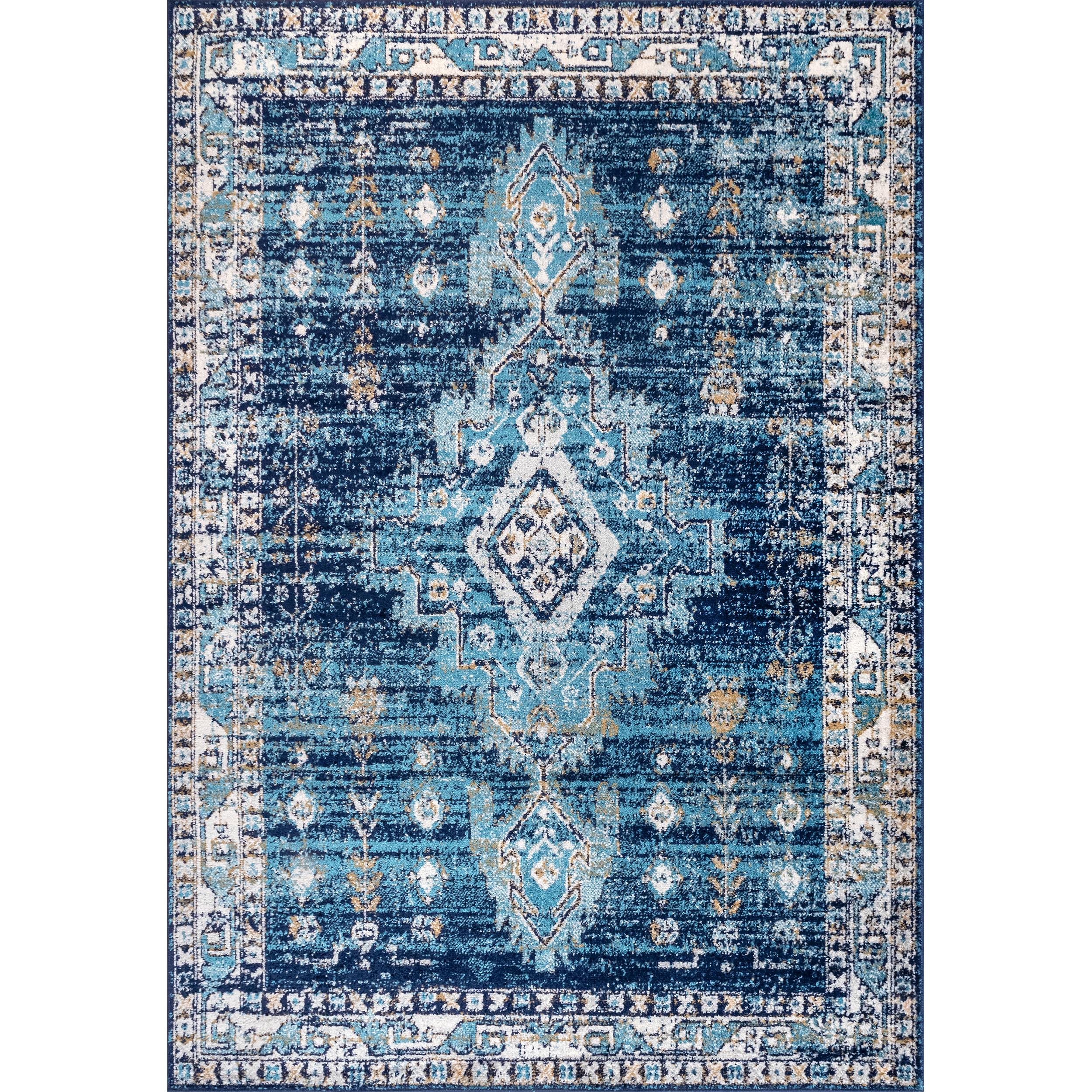 NuLOOM 8 X 10 Blue Indoor Medallion Area Rug In The Rugs Department At ...