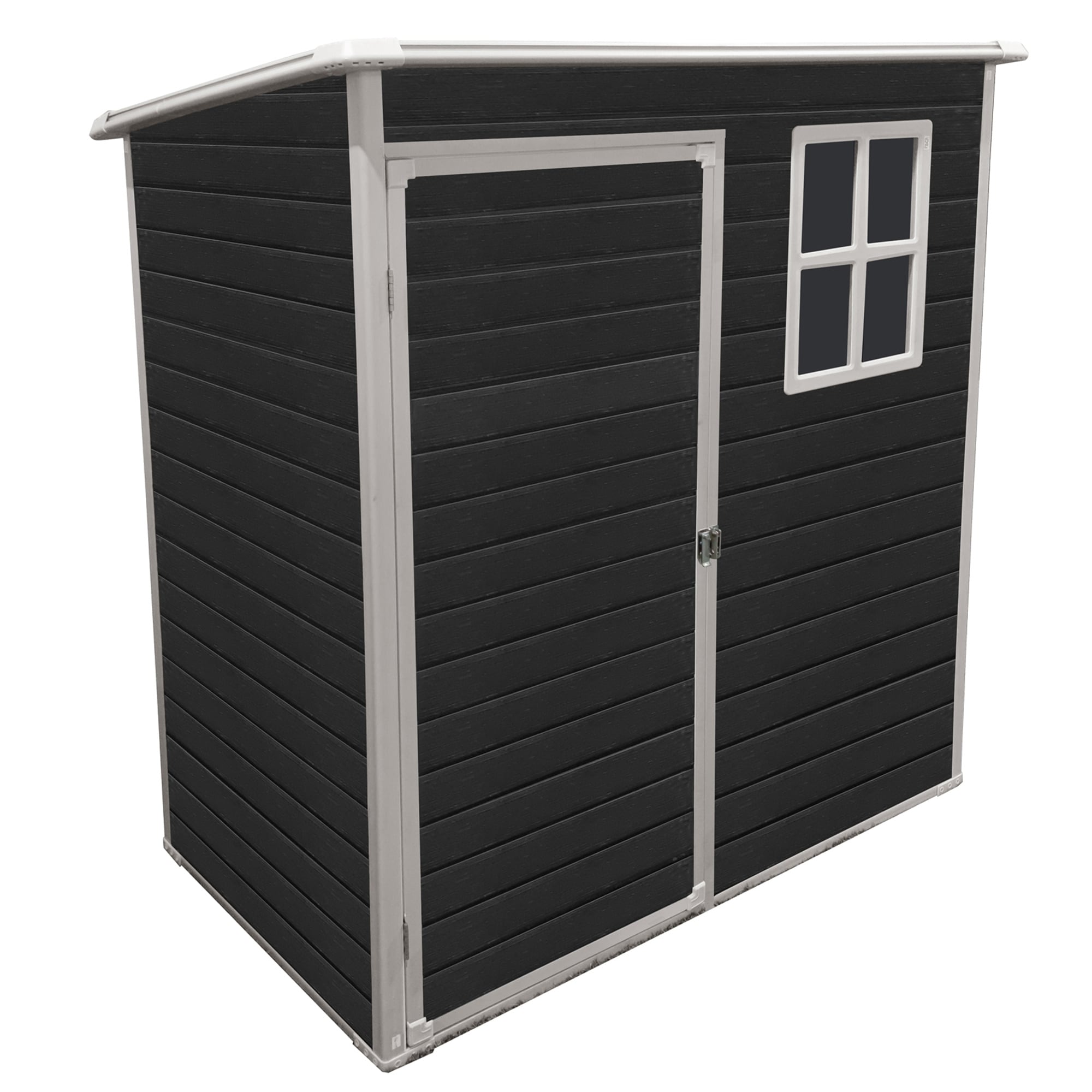 BABOOM BOM-S00041-OR 5-ft x 3-ft Storage Shed Black Lean-to Resin Storage Shed (Floor Included)