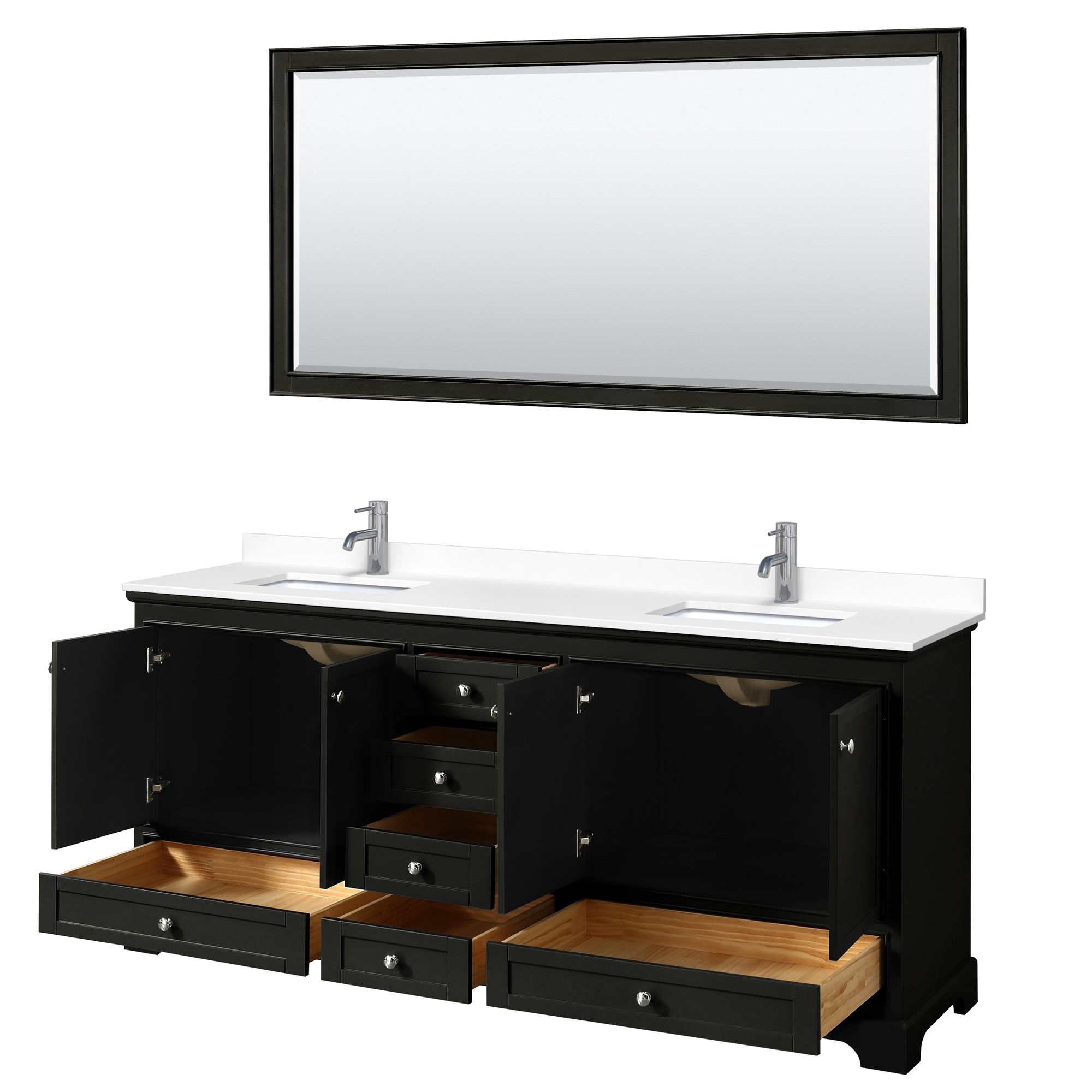 Wyndham Collection WCS202080DDEWCUNSM70 Bath-Vanity-Combo - View #2