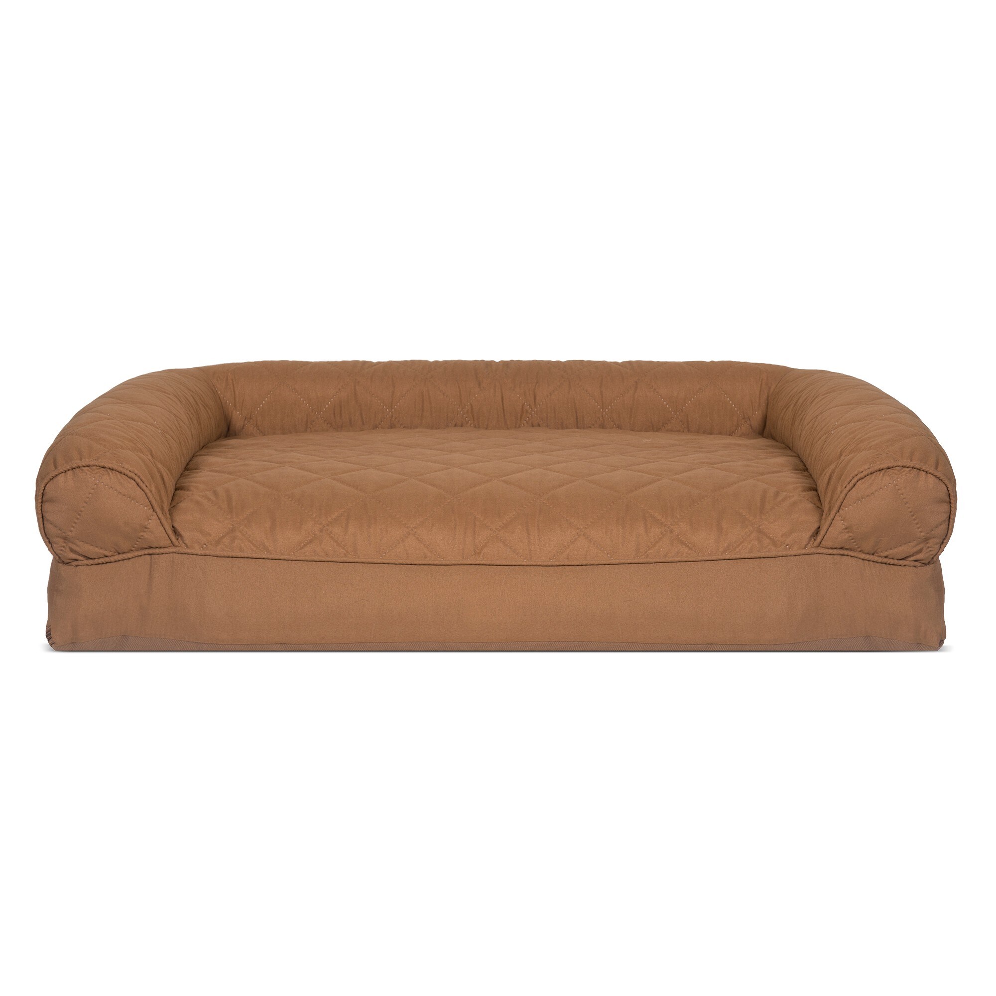 FurHaven Rectangular Toasted Brown Polyester Pillow Dog Bed (Medium) in