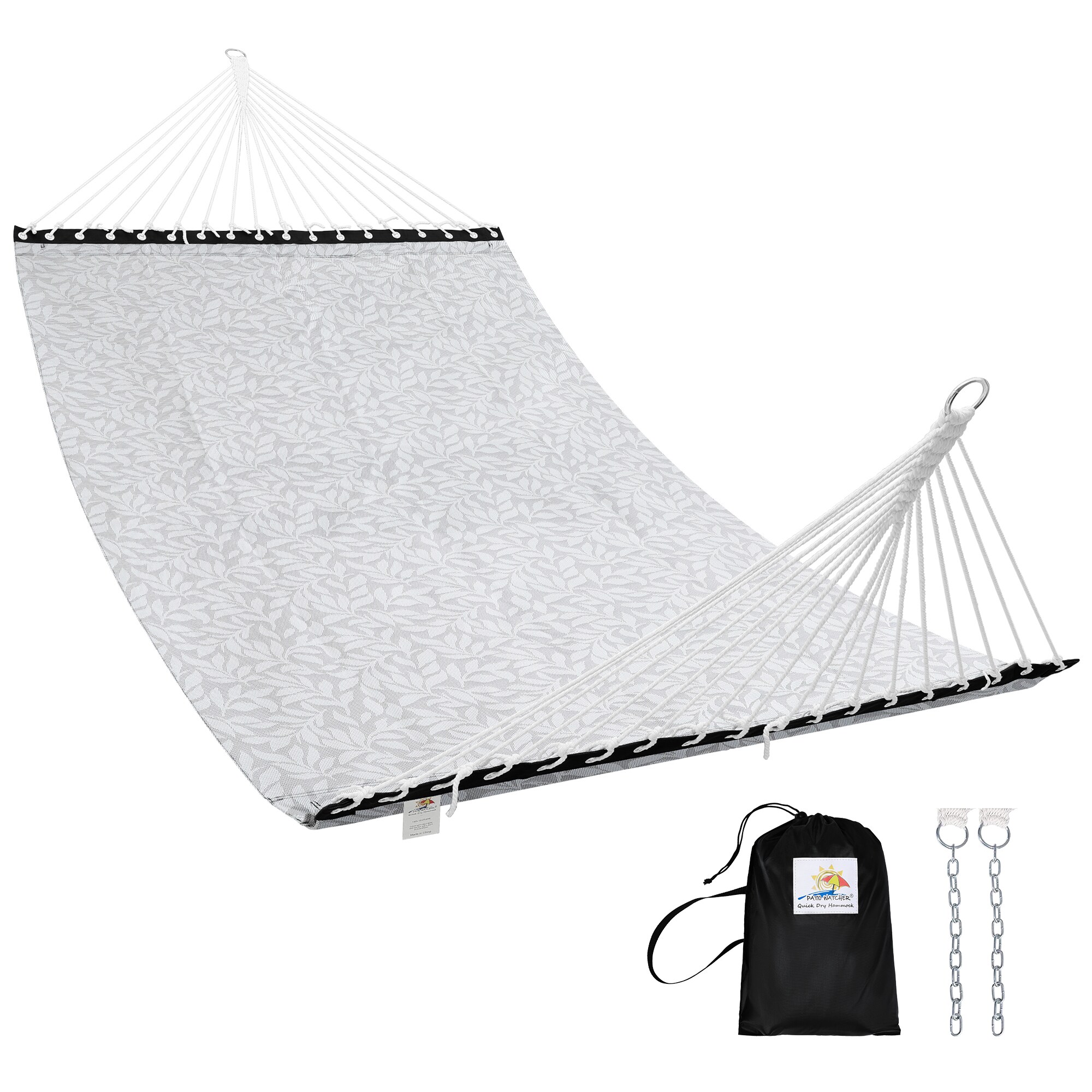 Patio Watcher HK-T-GRAY Teslin Hammock Grey White Fabric Hammock