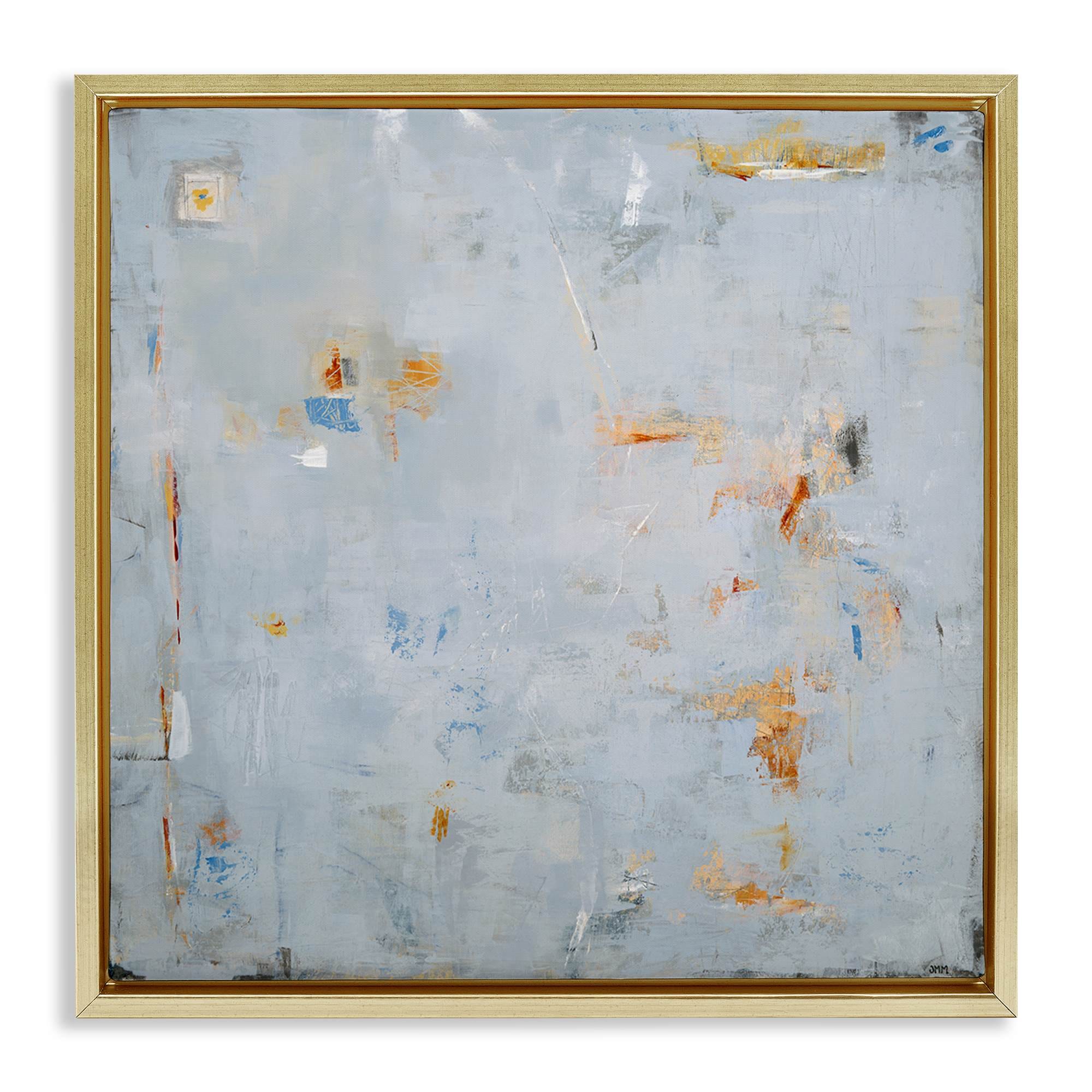 Stupell Industries BS-782-FFG-17X17 Abstract Grey and Accents Gold Framed Floater Canvas Wall Art By Jodi Major 18 x 18