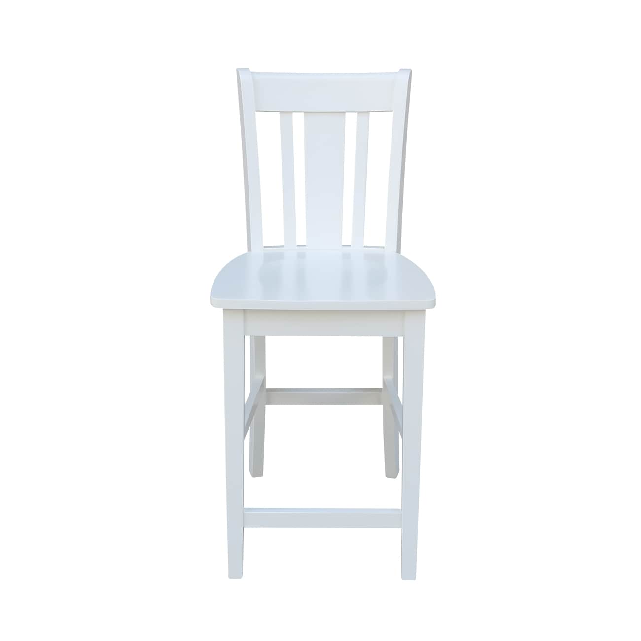 Elegant San Remo 24" White Solid Wood Counter Stool
