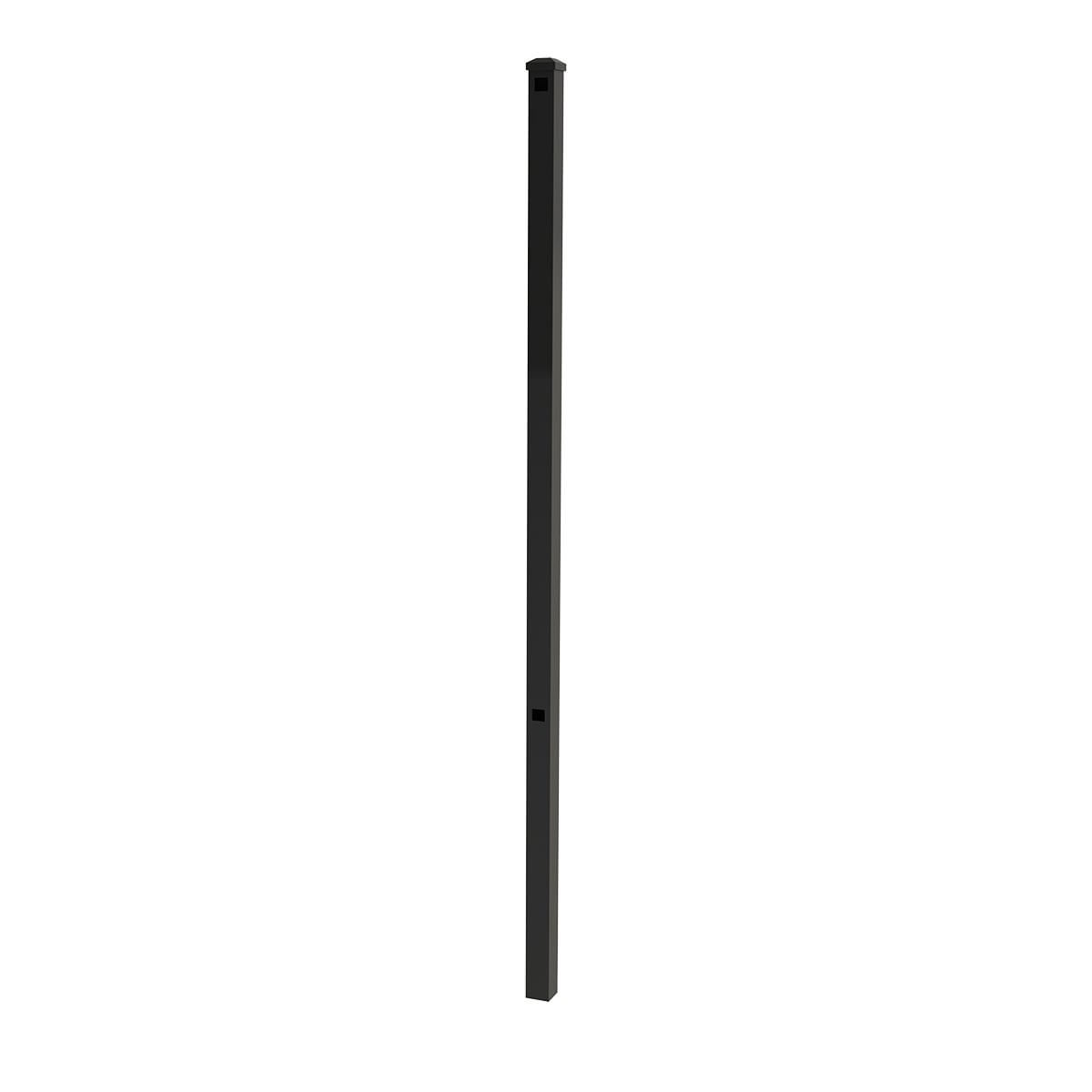 Ironcraft 833809 6-ft H x 2-in W Black powder coat Aluminum Yard End Fence post
