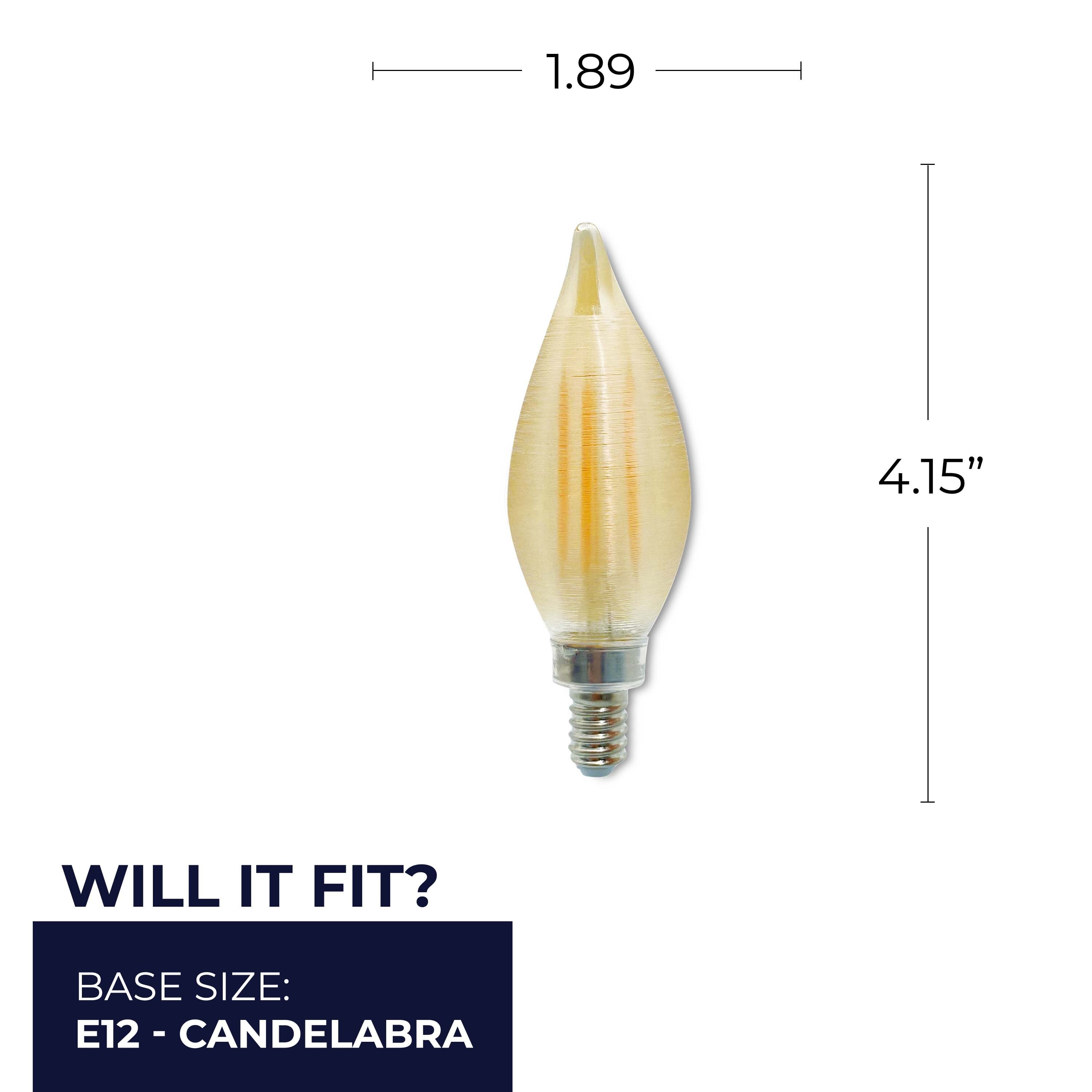 Bulbrite 40Watt EQ C11 Amber Candelabra Base (e12) Dimmable LED