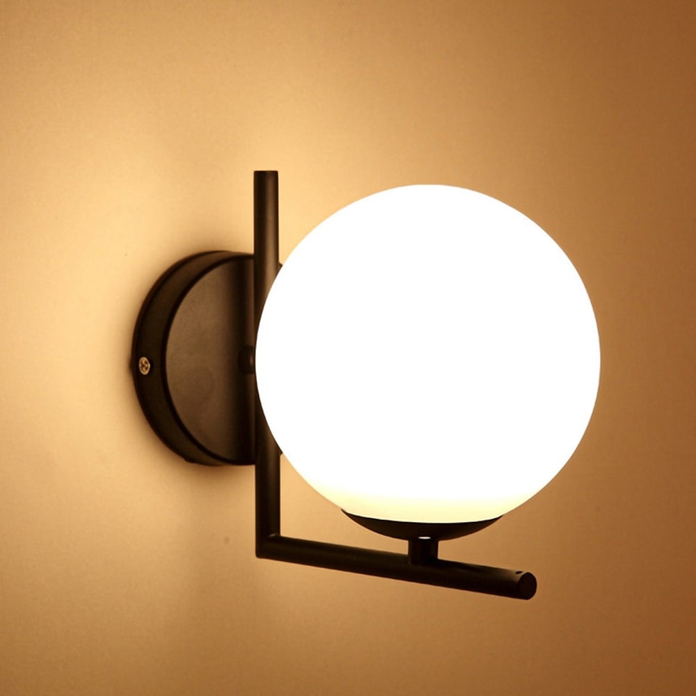 YANSUN L-WL024B 6.7-in W 1 -Light Matte Black Mid-century Wall Sconce