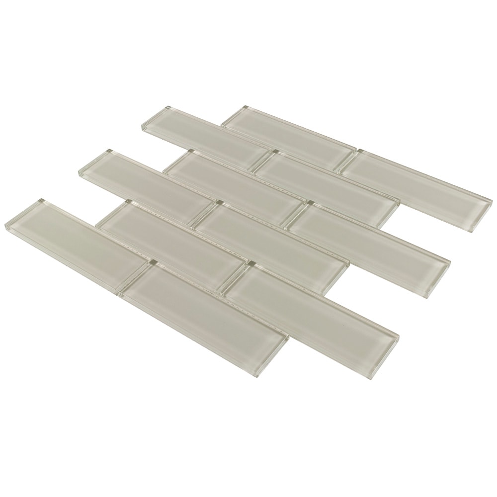 Crystal beige glass mosaic kitchen backsplash tile JMFGT014 glass resi — My  Building Shop